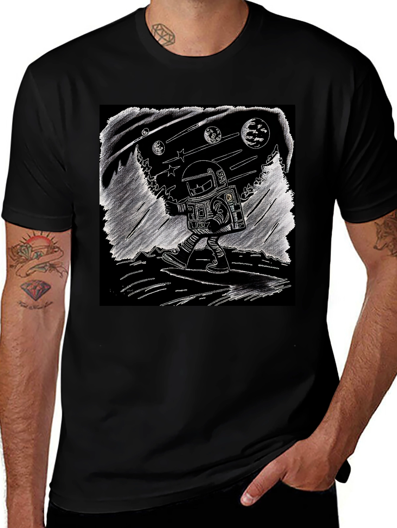 Variant 15 of Astronaut Graphic Tee - Space Art T-Shirt