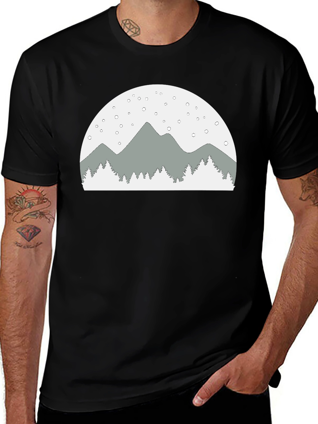 Variant 27 of Mountain Scene Graphic Tee - Relaxed Fit