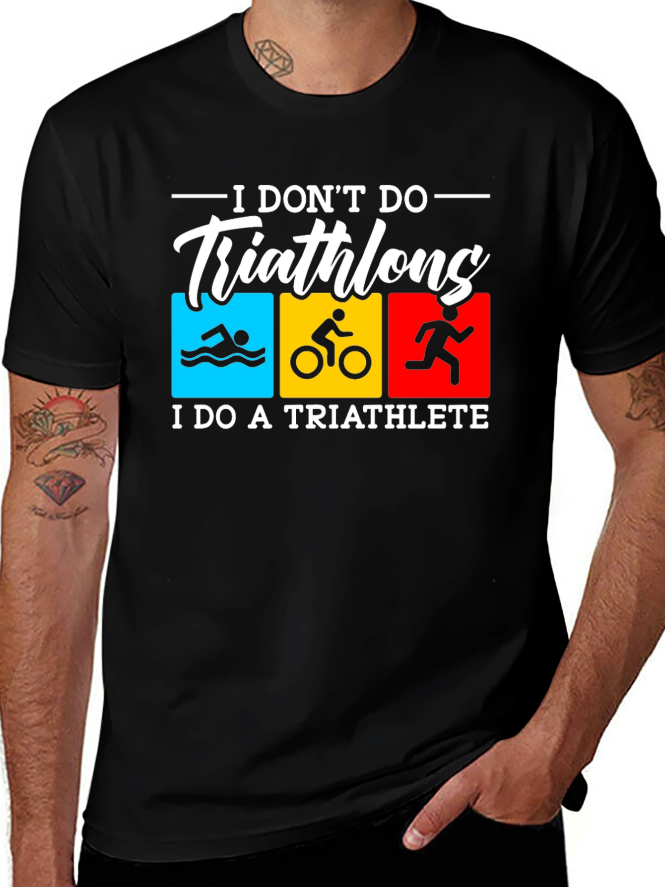 Variant 14 of Triathlon Athlete Graphic T-Shirt