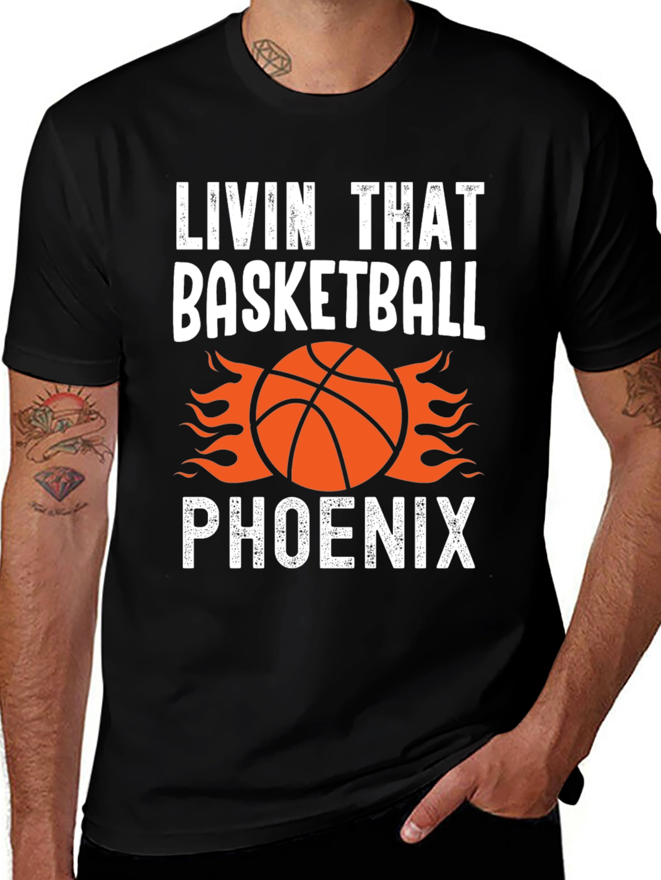Black Livin' That Basketball Phoenix Graphic Tee main image