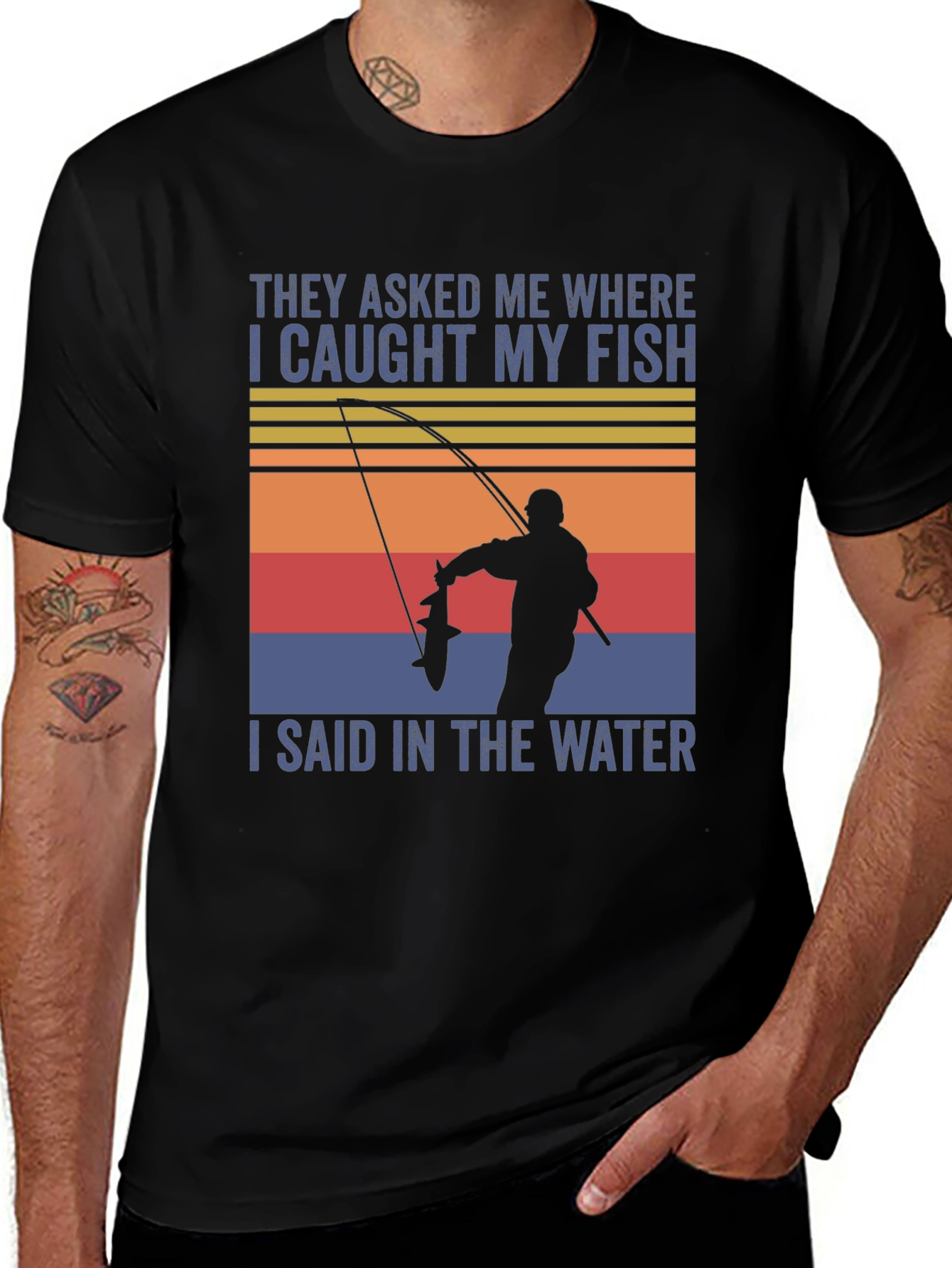 Variant 29 of Fishing Humor T-Shirt: They Asked Me Where