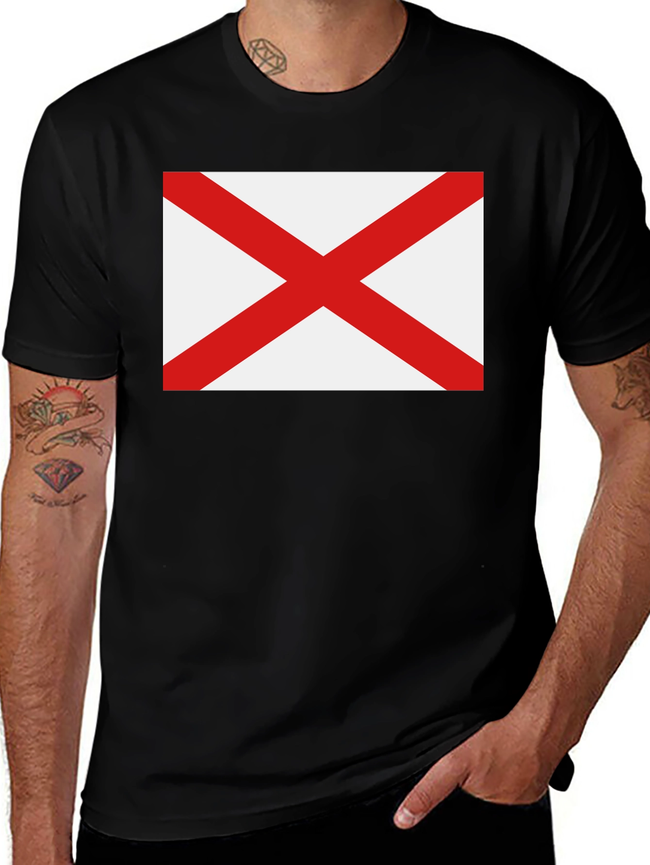 Variant 25 of Alabama Flag Graphic T-Shirt - Black