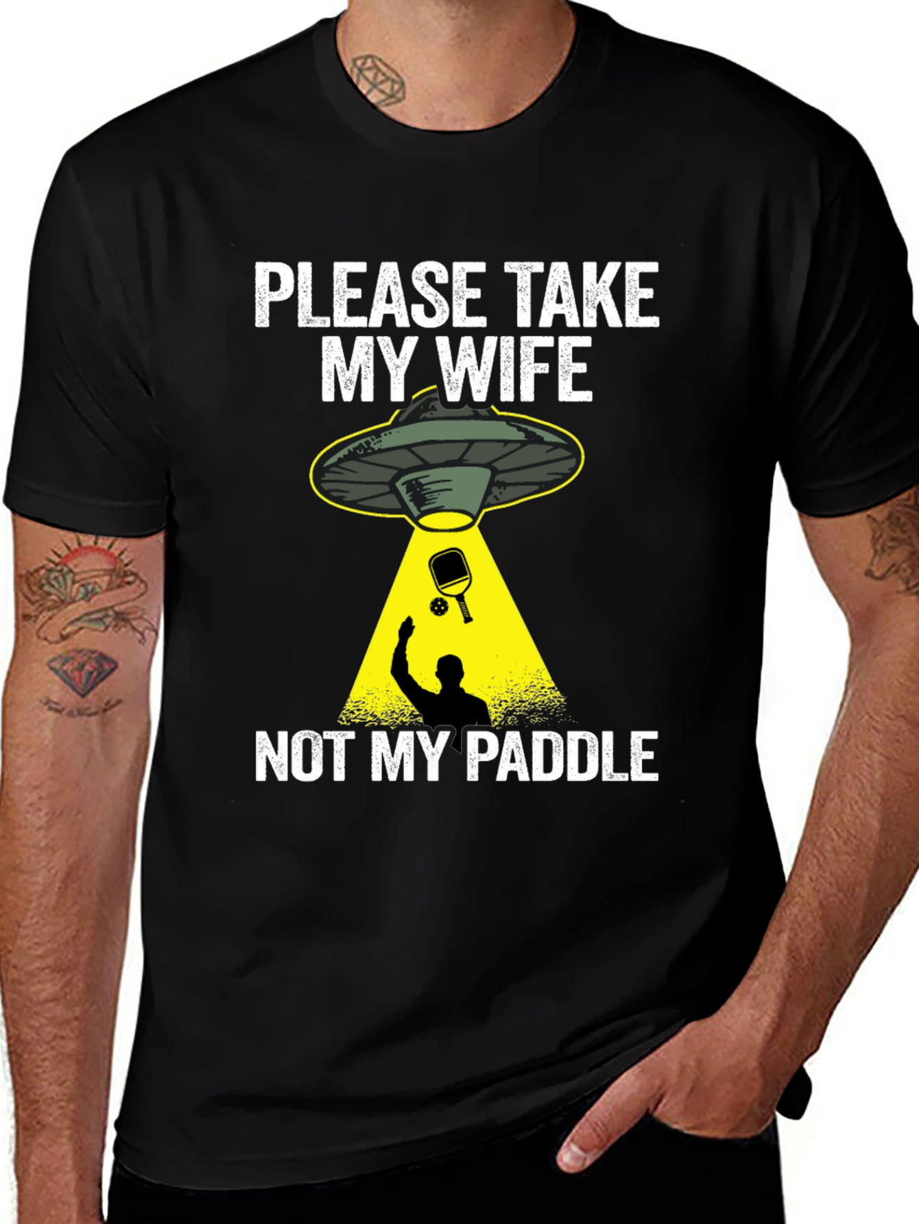 Variant 6 of Funny Alien Abduction Pickleball T-Shirt