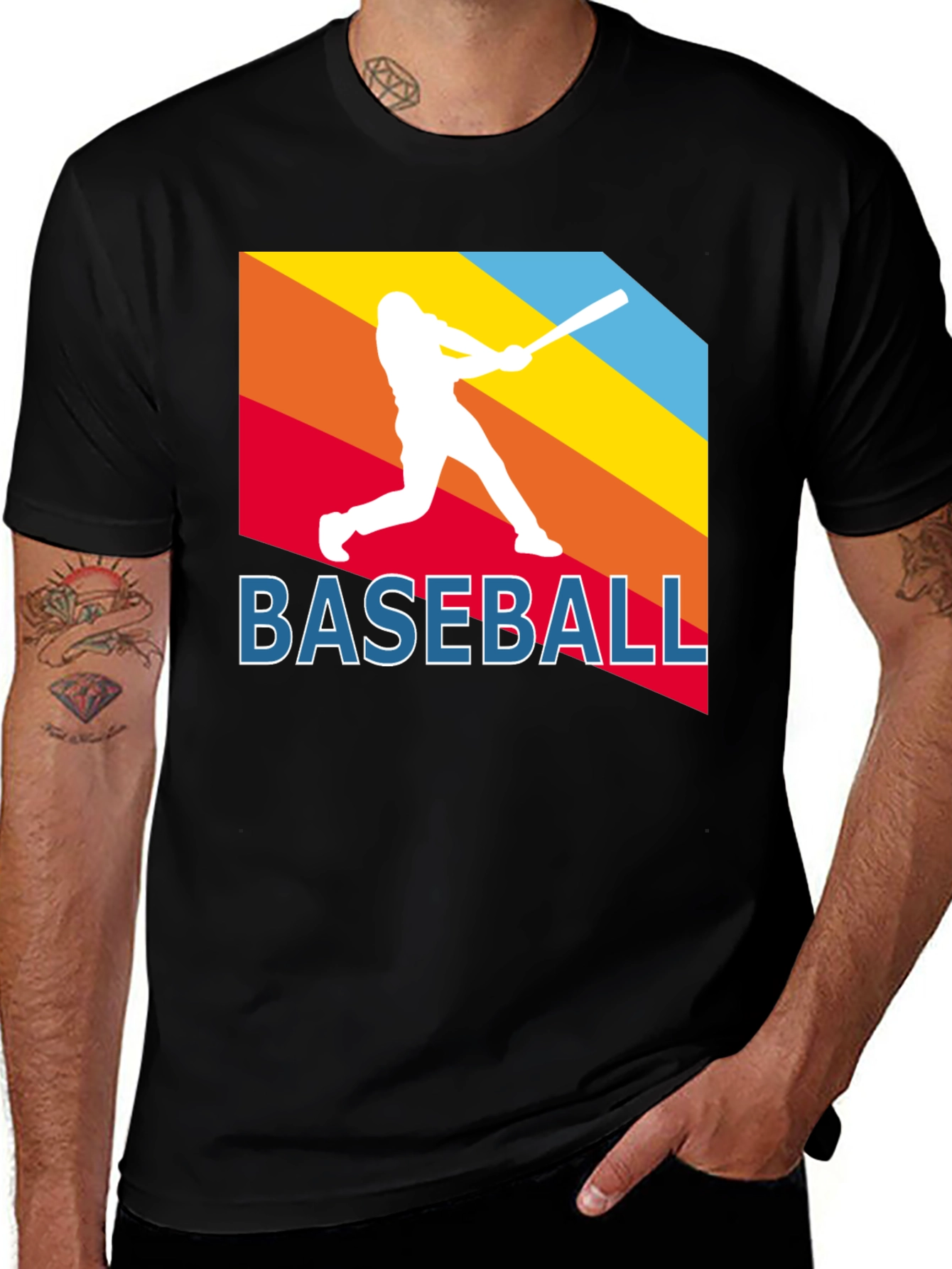 Variant 30 of Baseball Silhouette Graphic T-Shirt