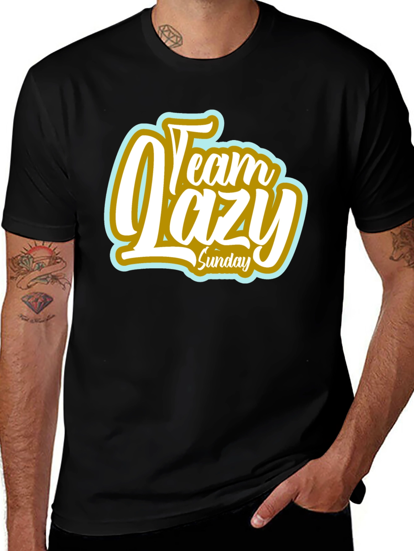 Team Lazy Sunday Black T-Shirt