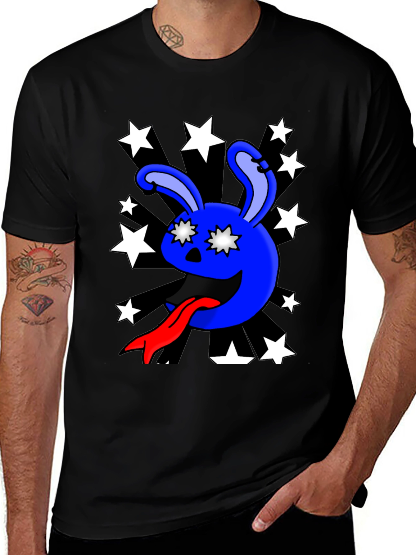 Variant 15 of Funny Starry-Eyed Bunny Graphic Tee
