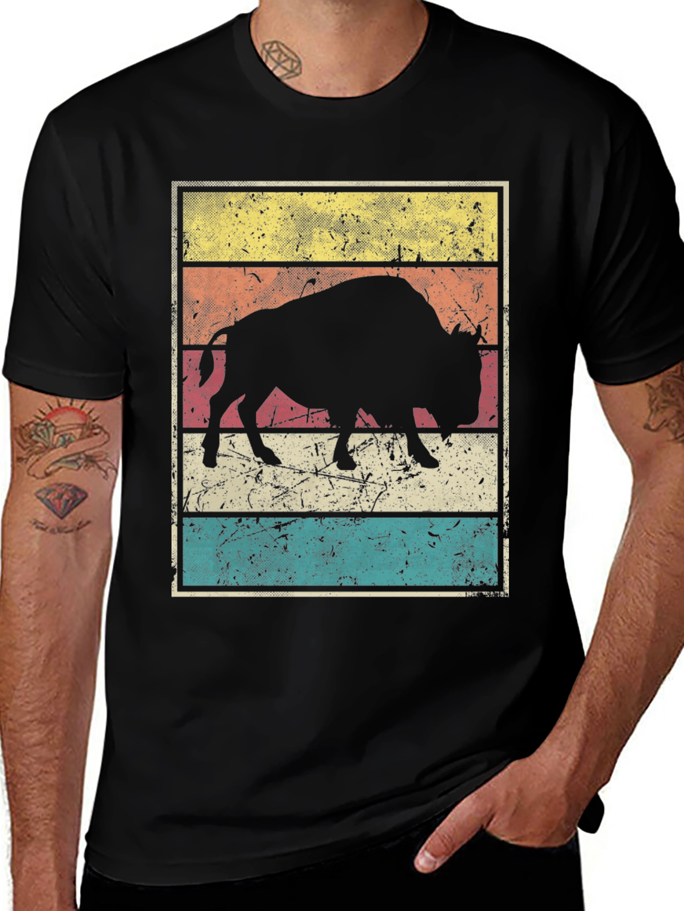 Variant 17 of Retro Bison Graphic Tee - Stylish Vintage T-Shirt