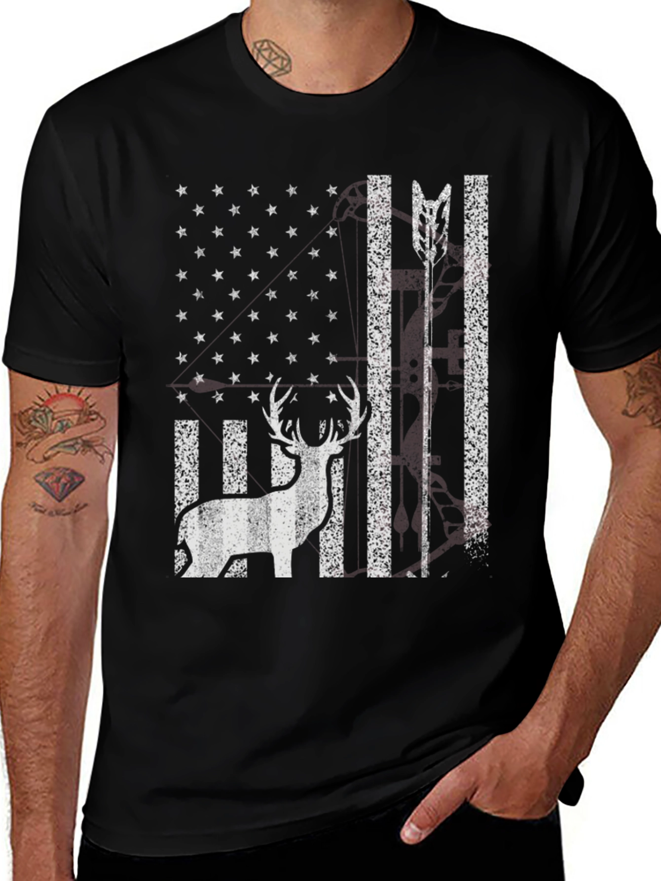 Variant 16 of American Flag Deer & Arrow Graphic Tee