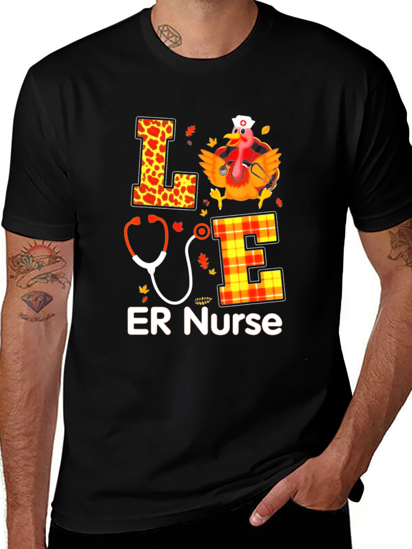 ER Nurse Thanksgiving Turkey Fall T-Shirt