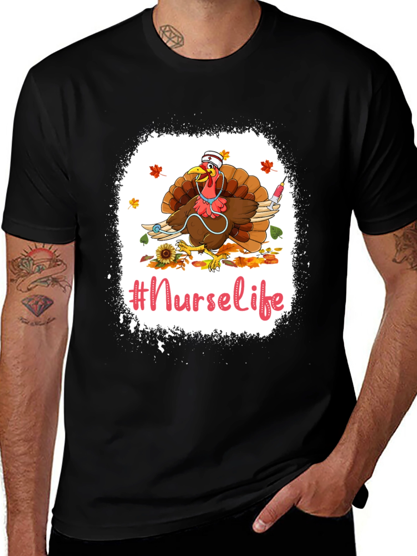 Nurse Life Turkey Graphic T-Shirt - Thanksgiving Apparel