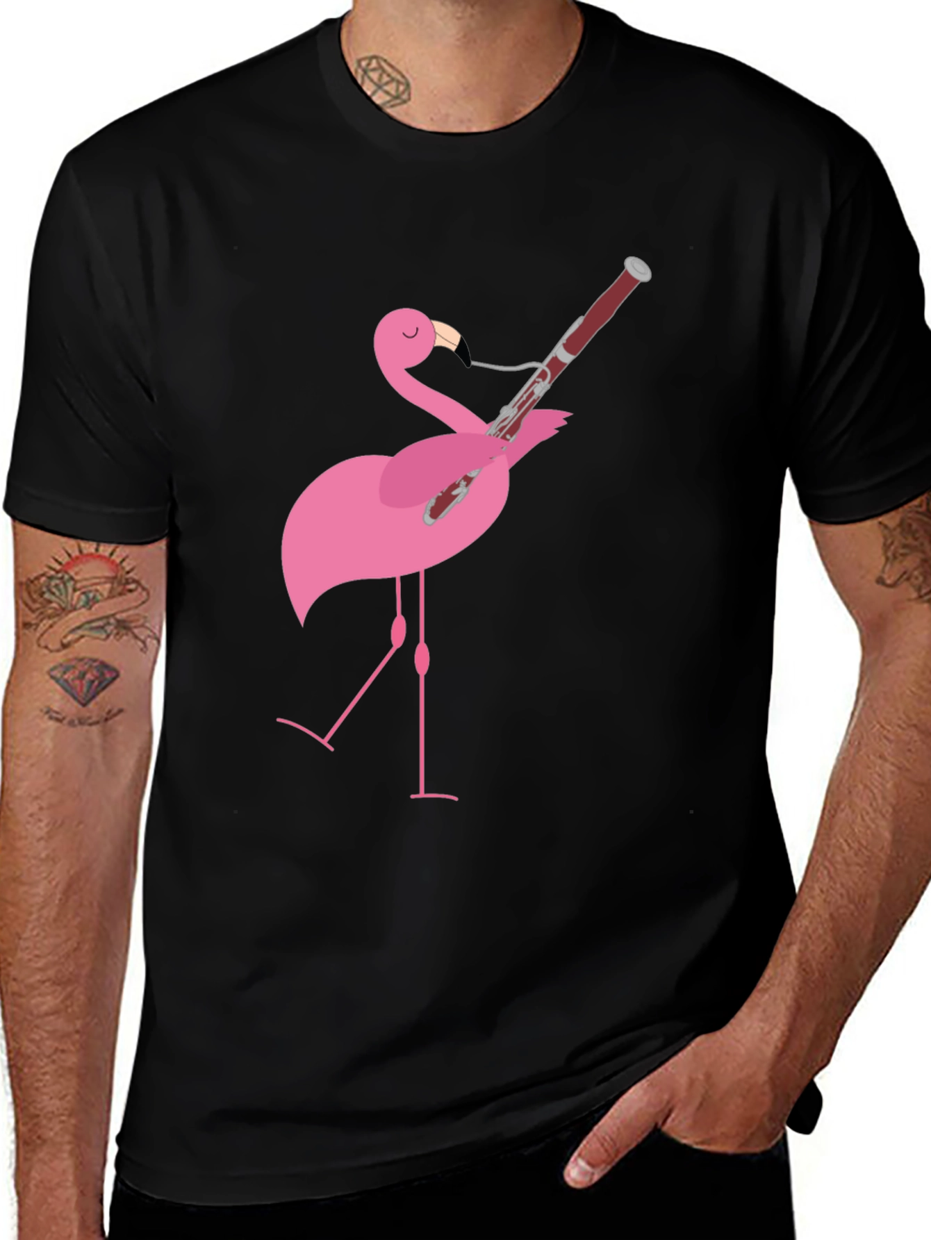 Variant 29 of Flamingo Bassoon Player Graphic Tee