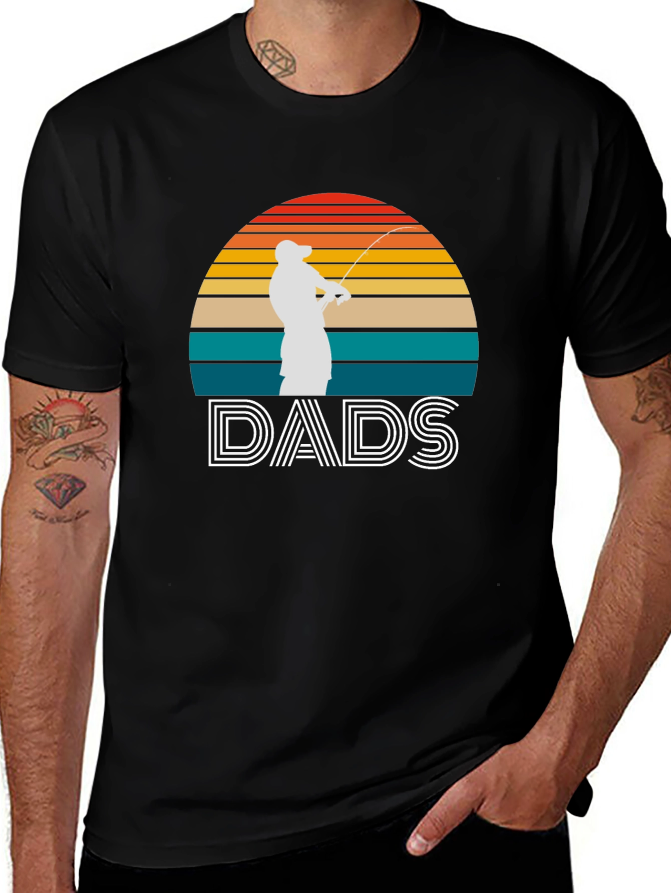 Variant 2 of Dads Fishing Sunset Graphic Tee - Father's Day Gift