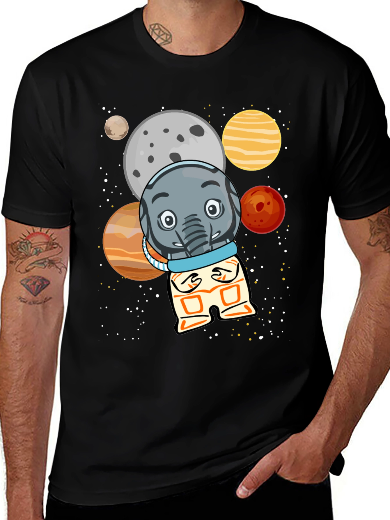 Variant 19 of Elephant Astronaut Galaxy T-Shirt