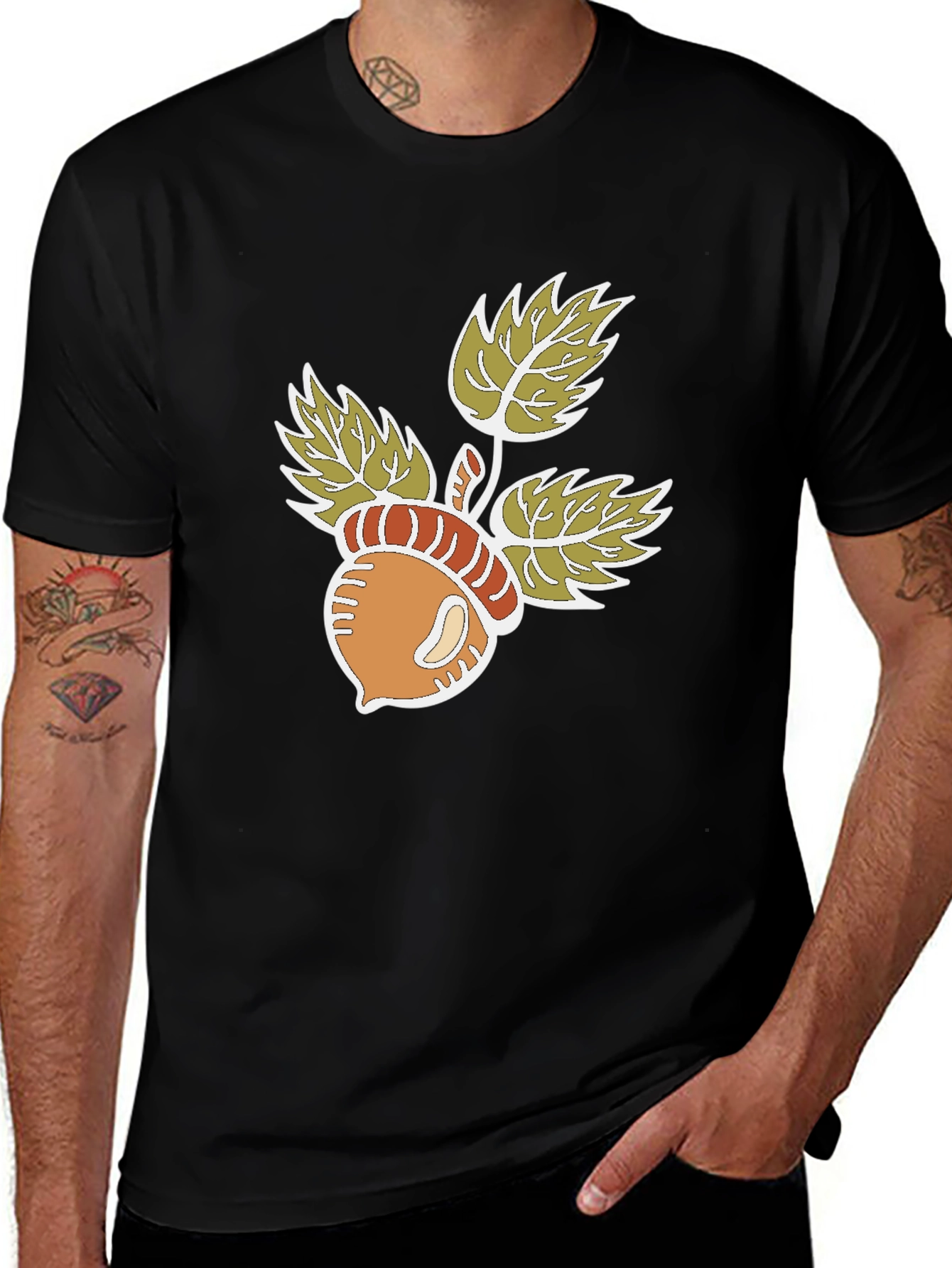 Acorn & Leaves Graphic T-Shirt