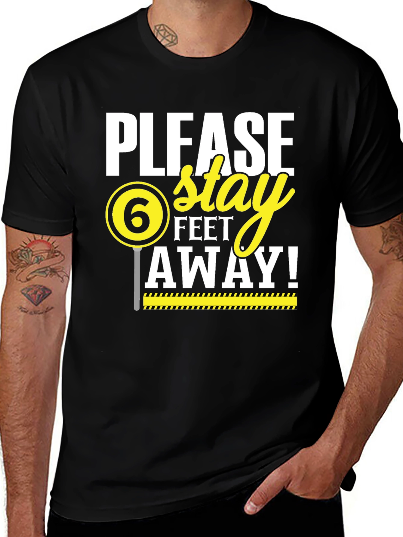 Variant 29 of Please Stay 6 Feet Away Social Distancing Graphic T-Shirt