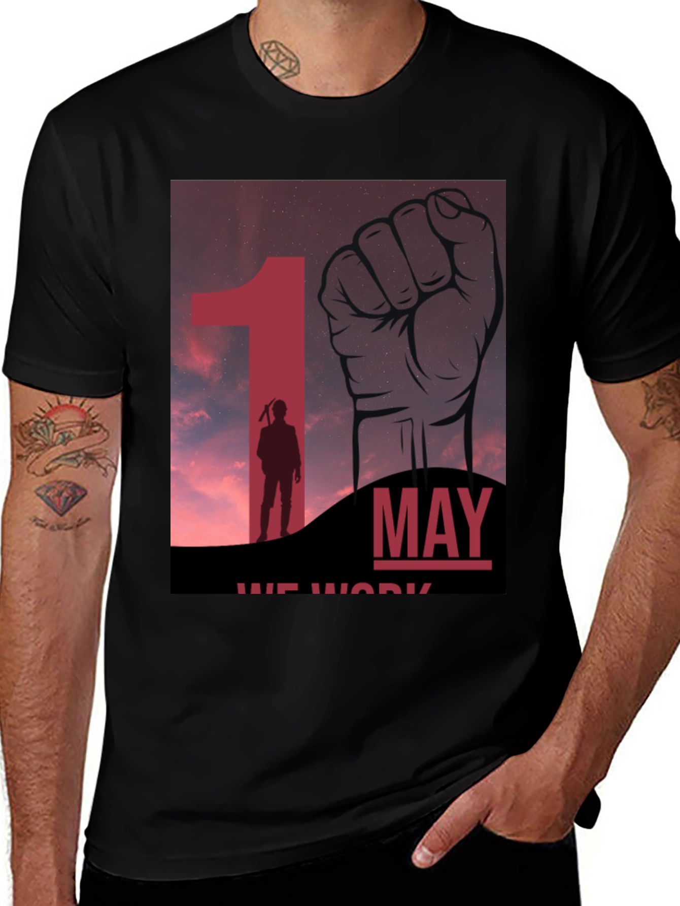 May Day Fist Graphic T-Shirt - Worker's Day Tee