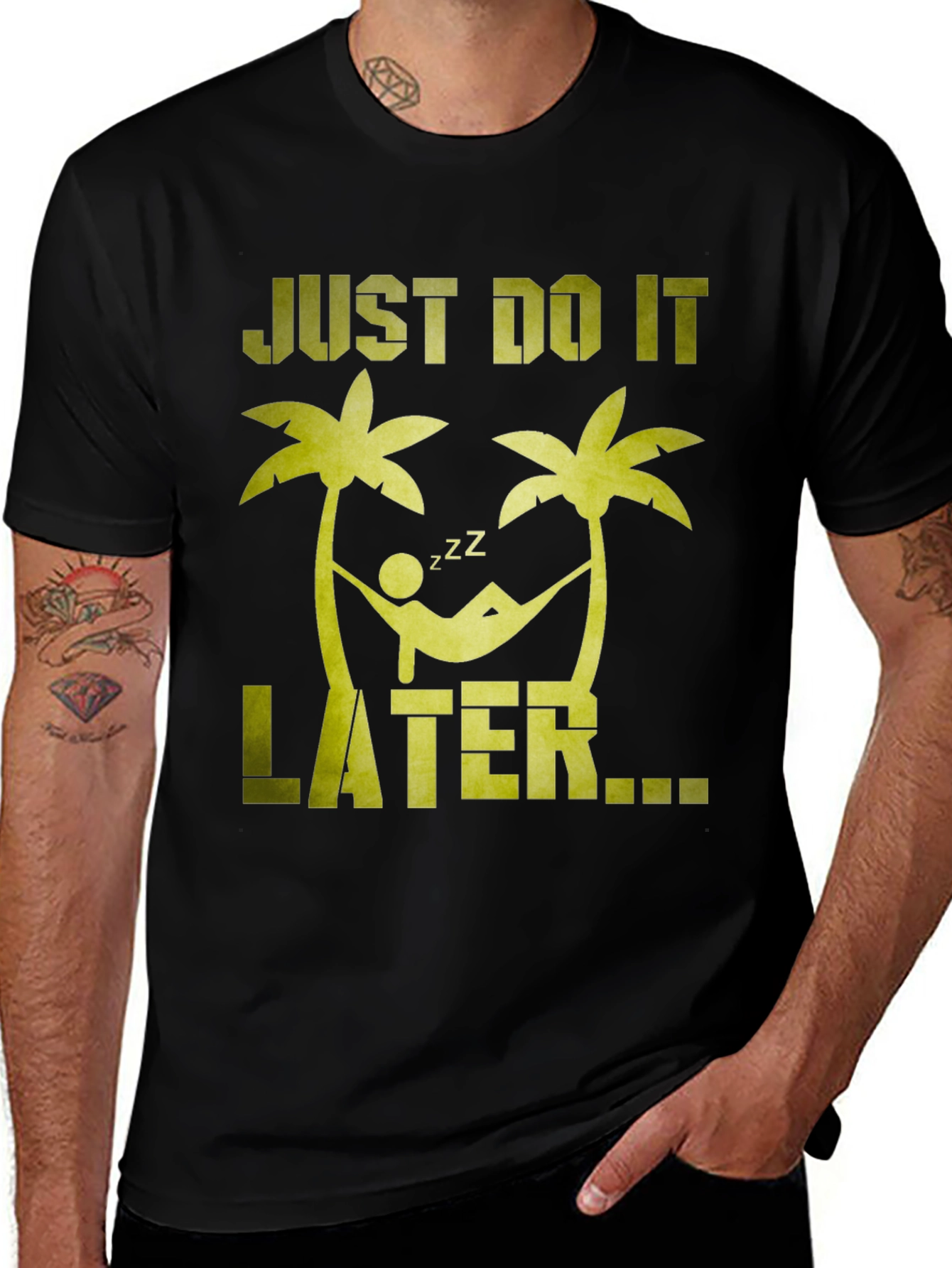 Just Do It Later T-Shirt - Relaxed Fit, Lazy Day Vibes