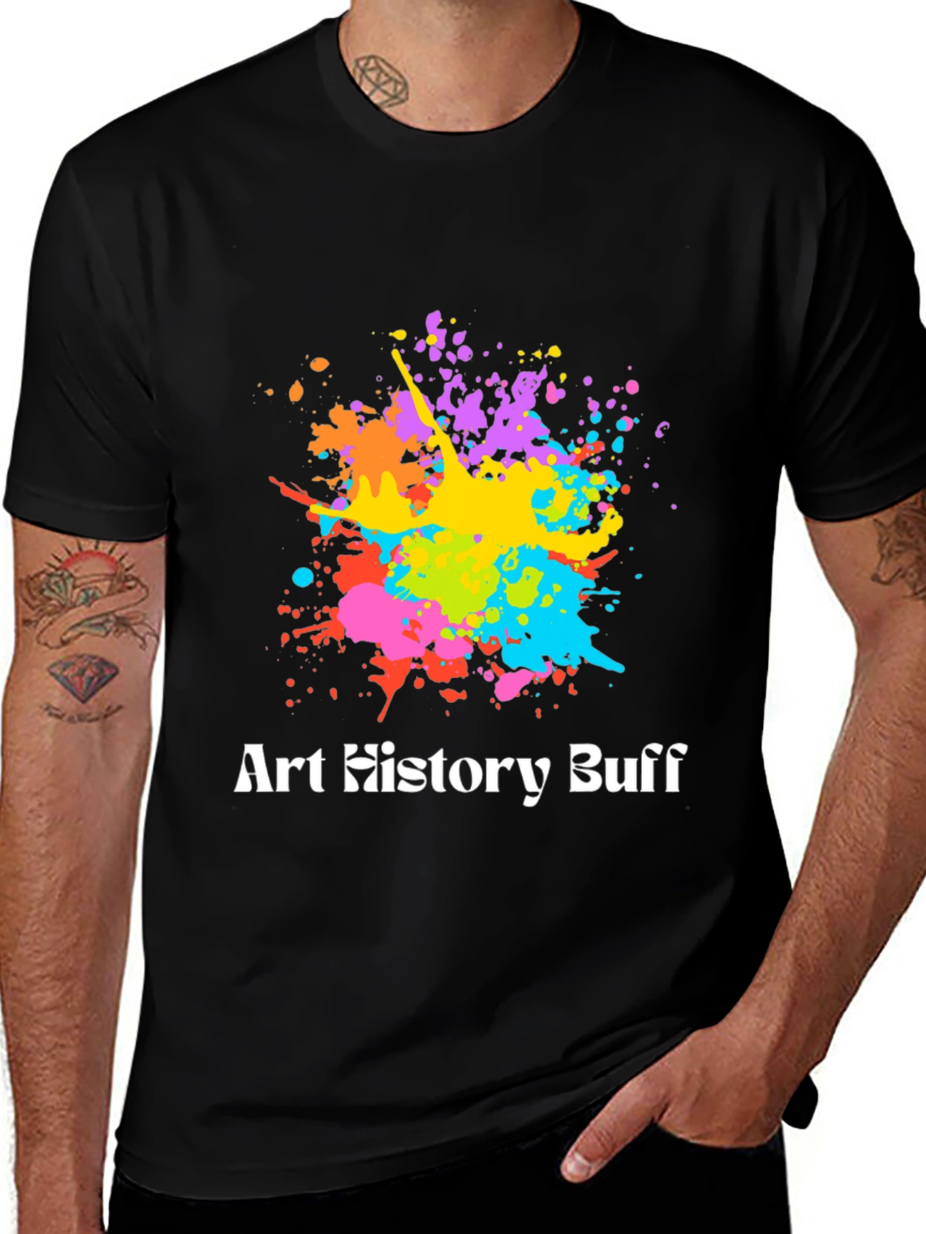 Art History Buff T-Shirt - Colorful Paint Splatter Tee