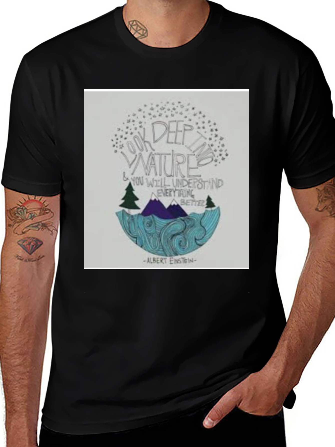 Variant 27 of Nature Quote T-Shirt: Look Deep into Nature