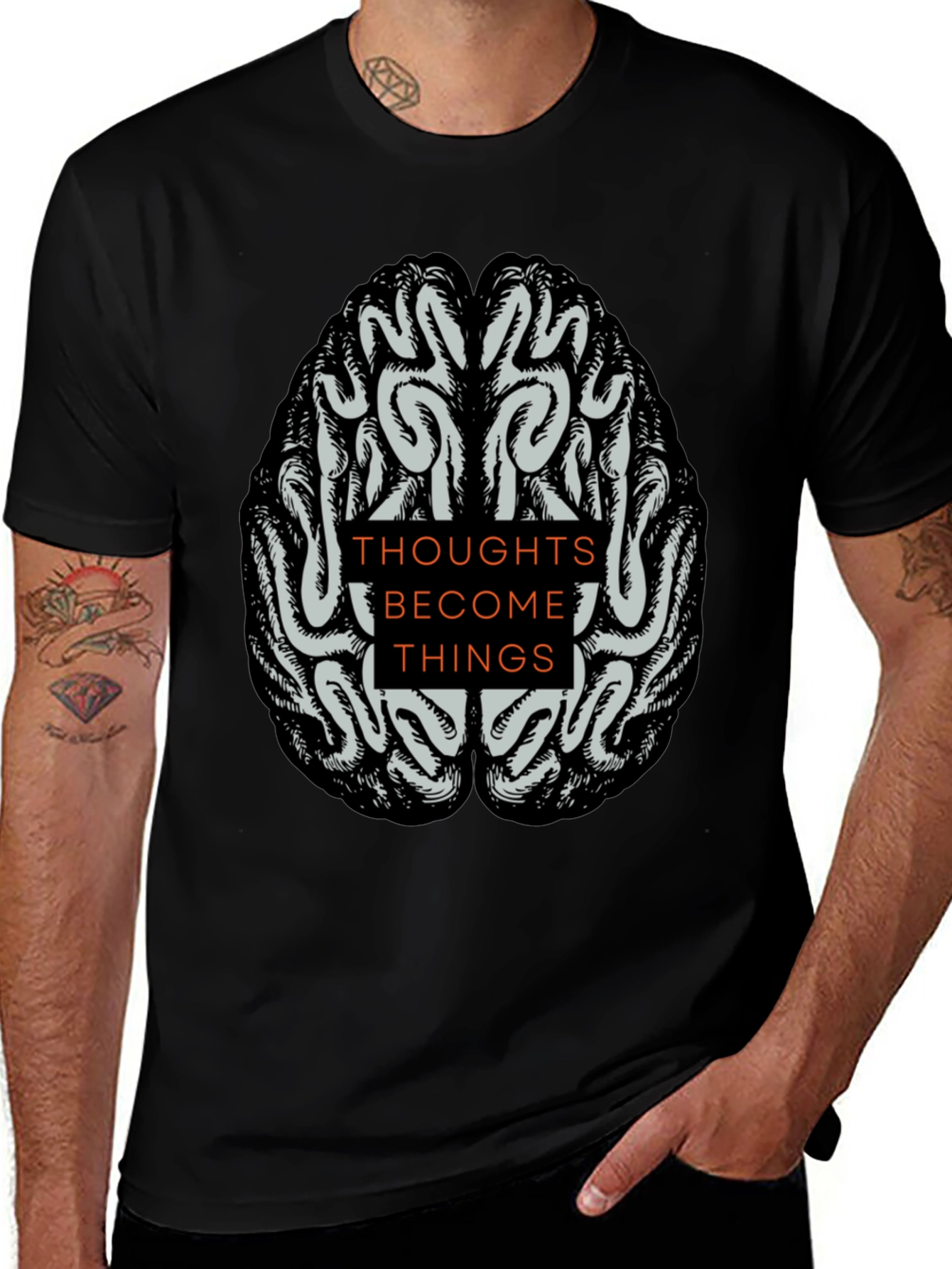 Variant 14 of Thoughts Become Things Brain Graphic T-Shirt