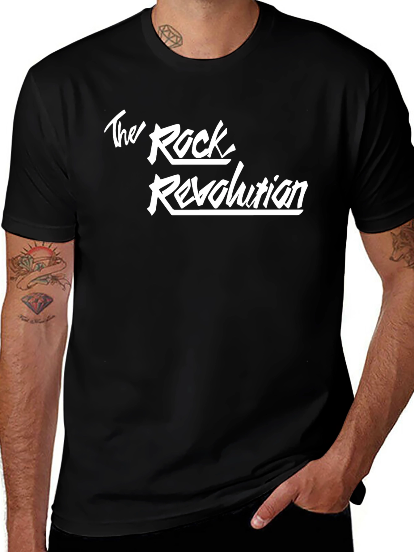 The Rock Revolution Black Graphic Tee