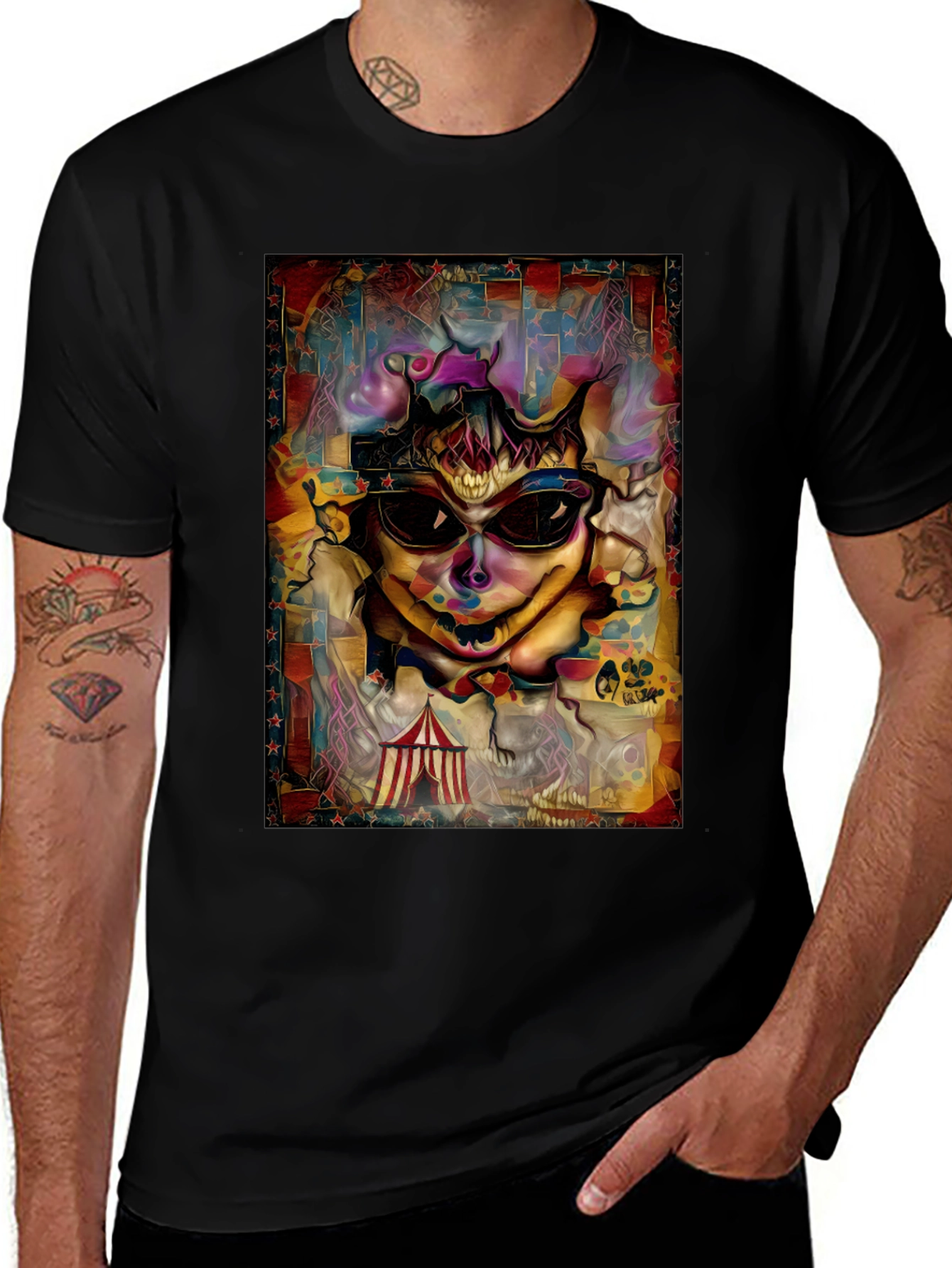 Variant 12 of Psychedelic Carnival Clown Graphic Tee