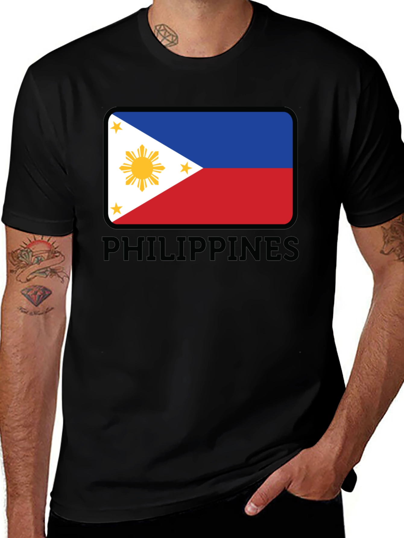 Philippines Flag T-Shirt - Black Pride Tee