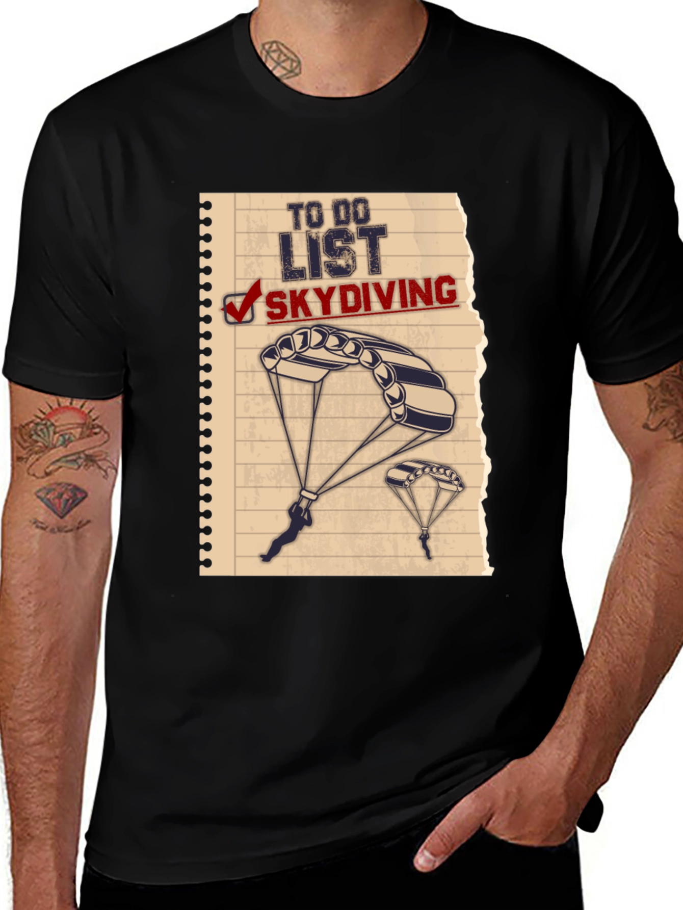Skydiving To-Do List Graphic Tee