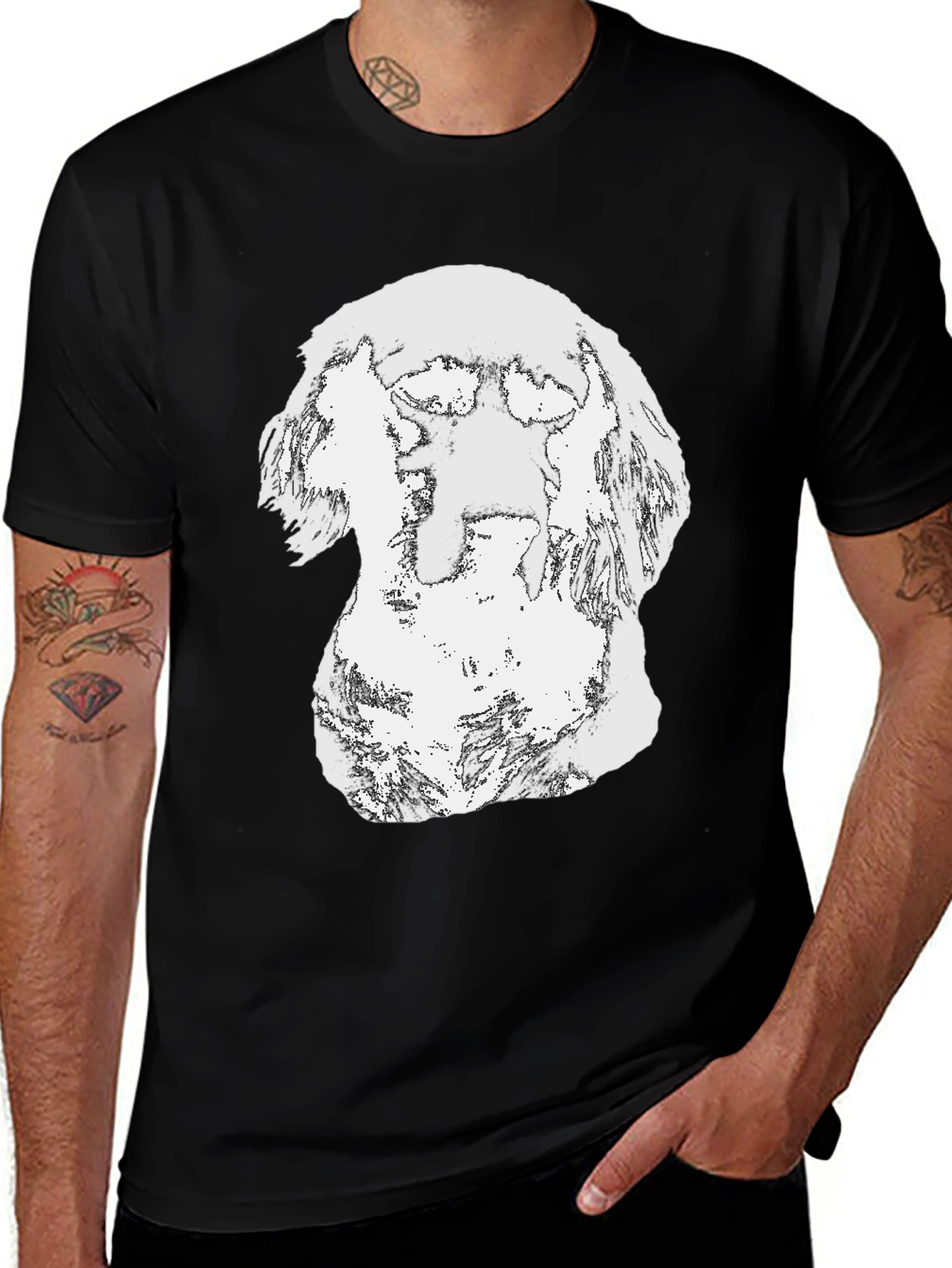 Variant 28 of Abstract Dog Graphic Black T-Shirt