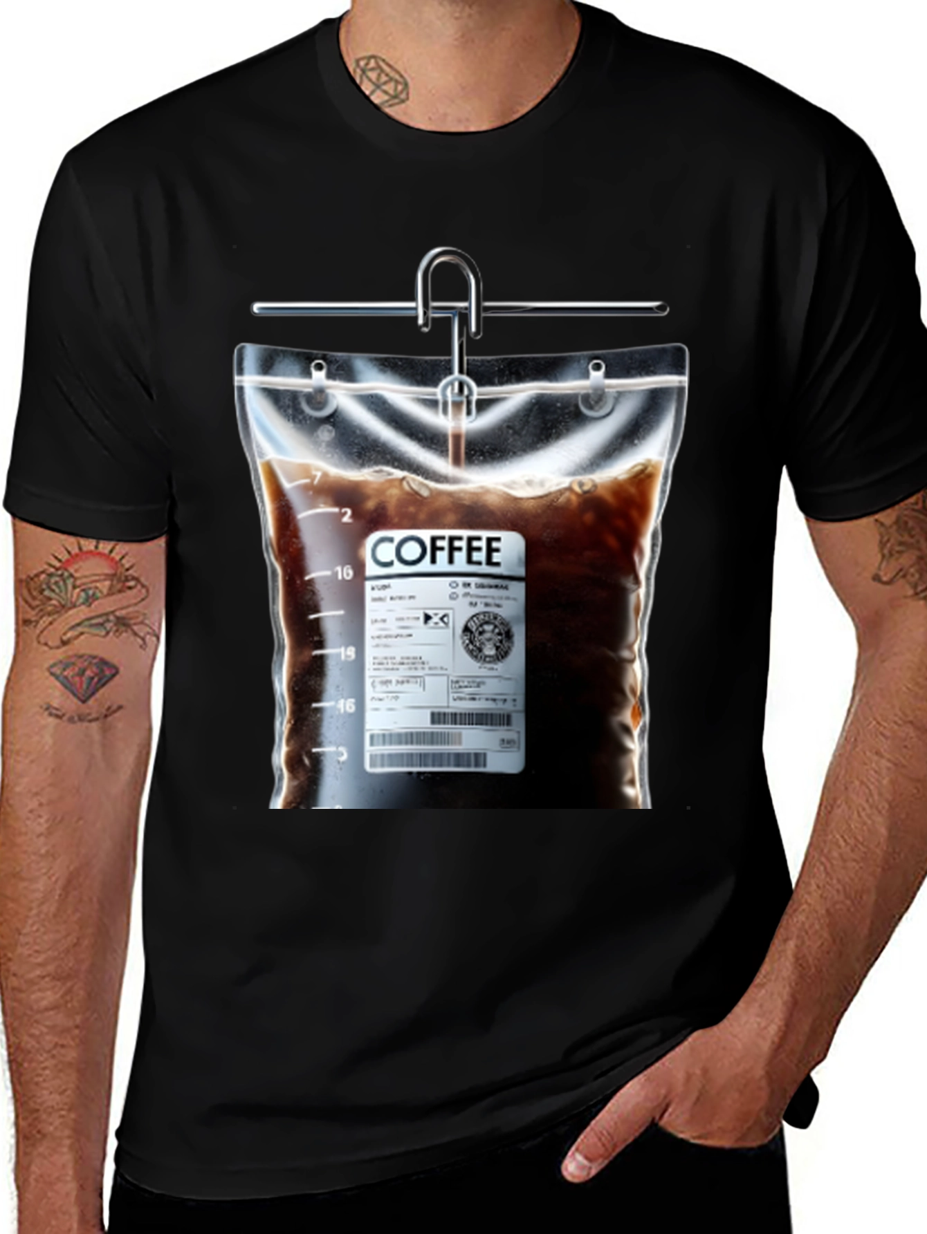 Coffee Drip T-Shirt - Novelty Graphic Tee