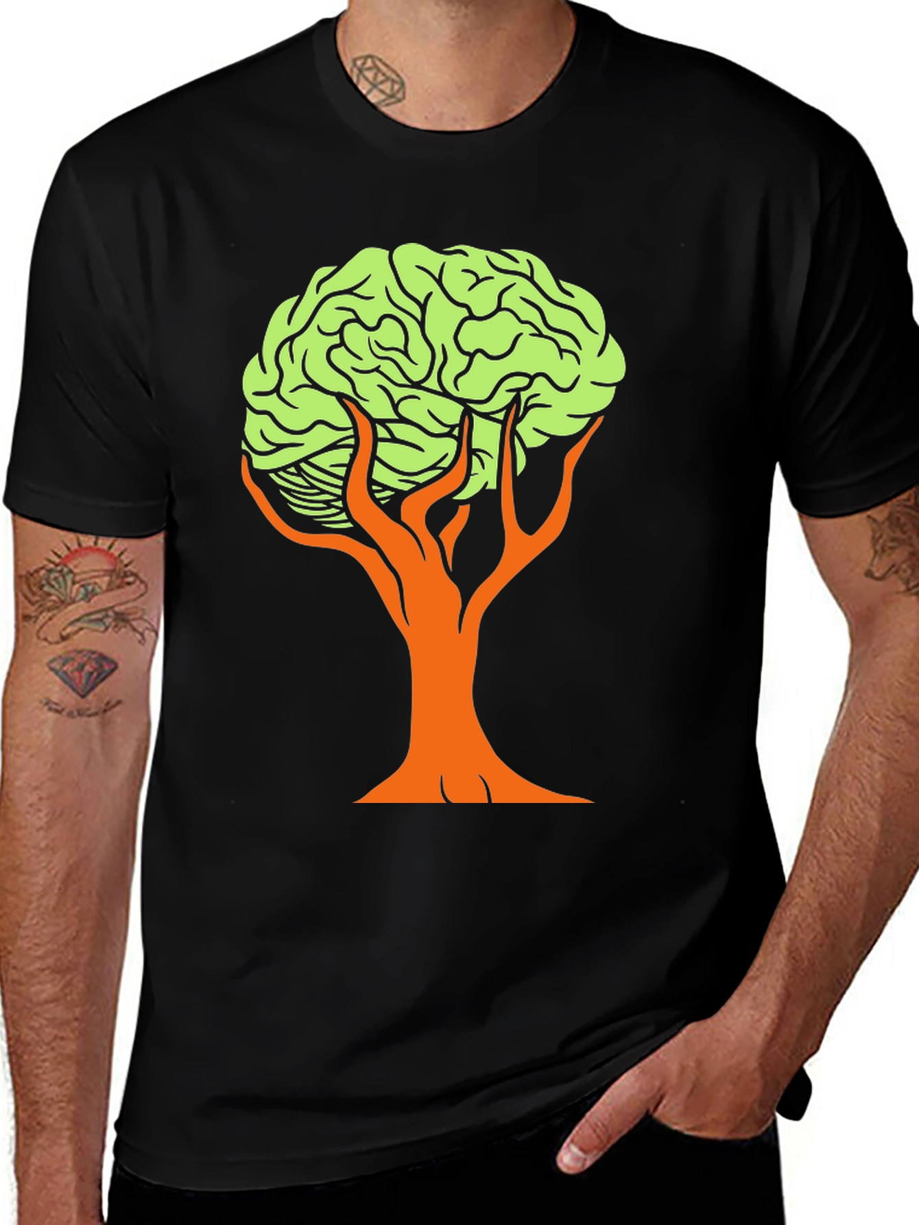 Variant 11 of Brain Tree Graphic T-Shirt - Unique Mindful Design