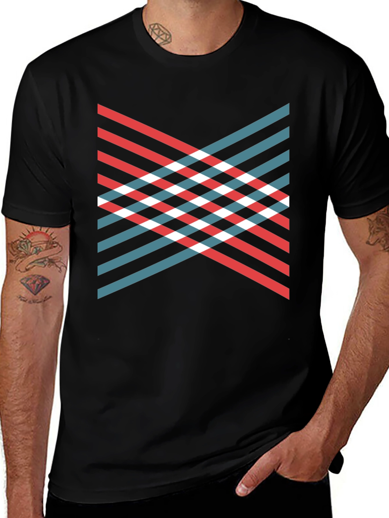 Variant 3 of Modern Geometric Stripe T-Shirt