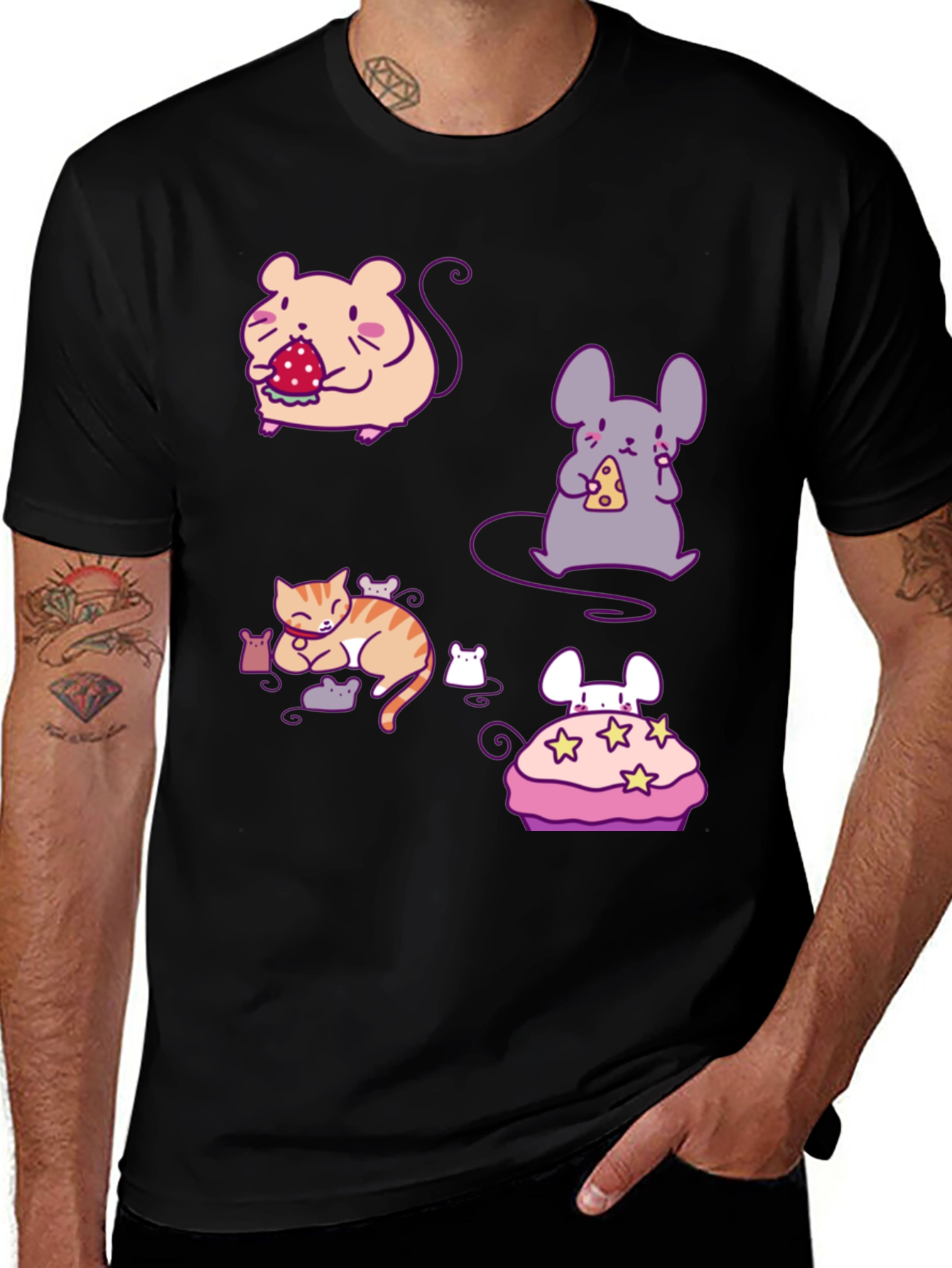 Variant 17 of Cute Cartoon Animals Graphic T-Shirt