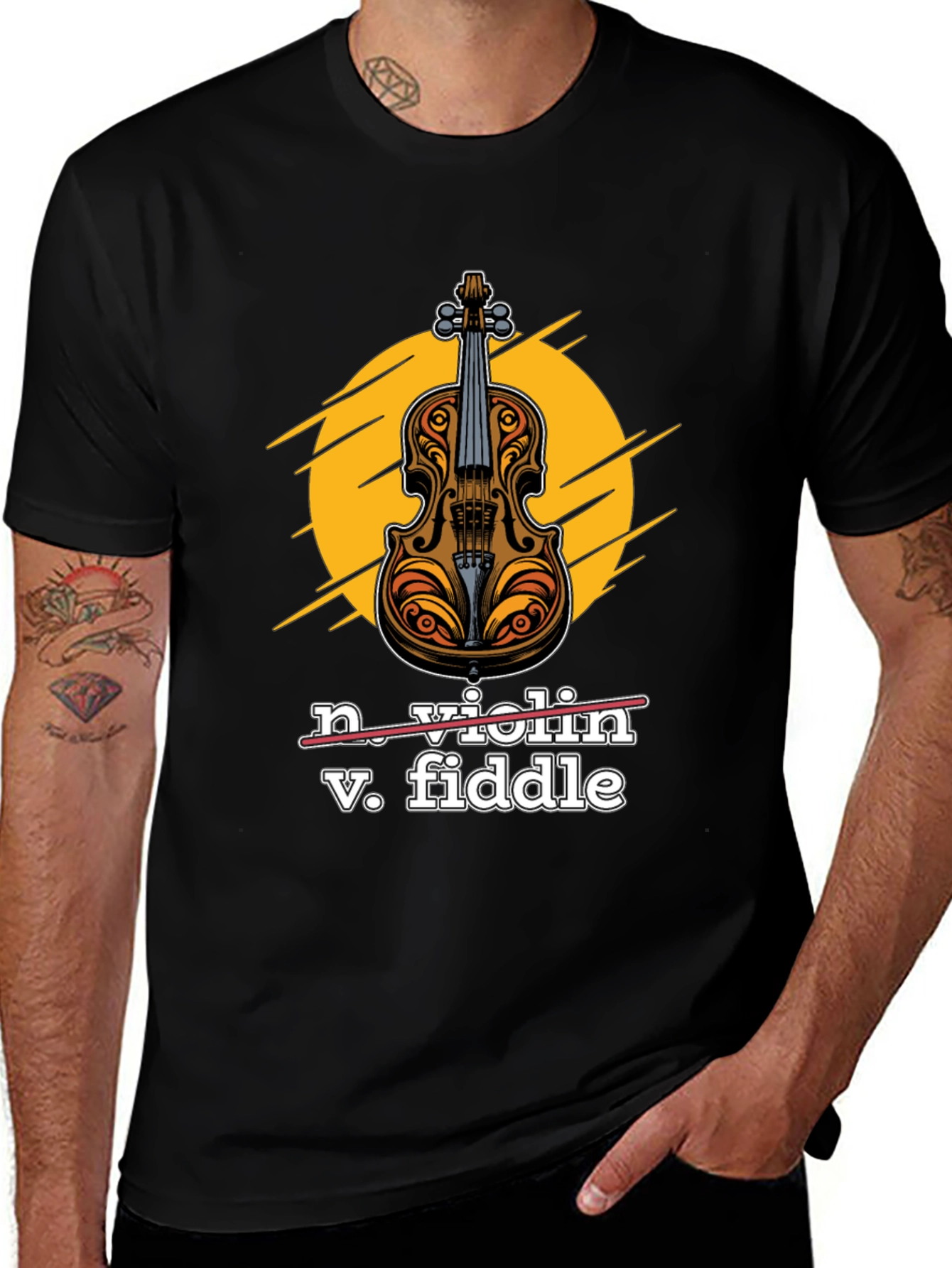 Variant 15 of Violin vs Fiddle Graphic Tee - Musician's Humor