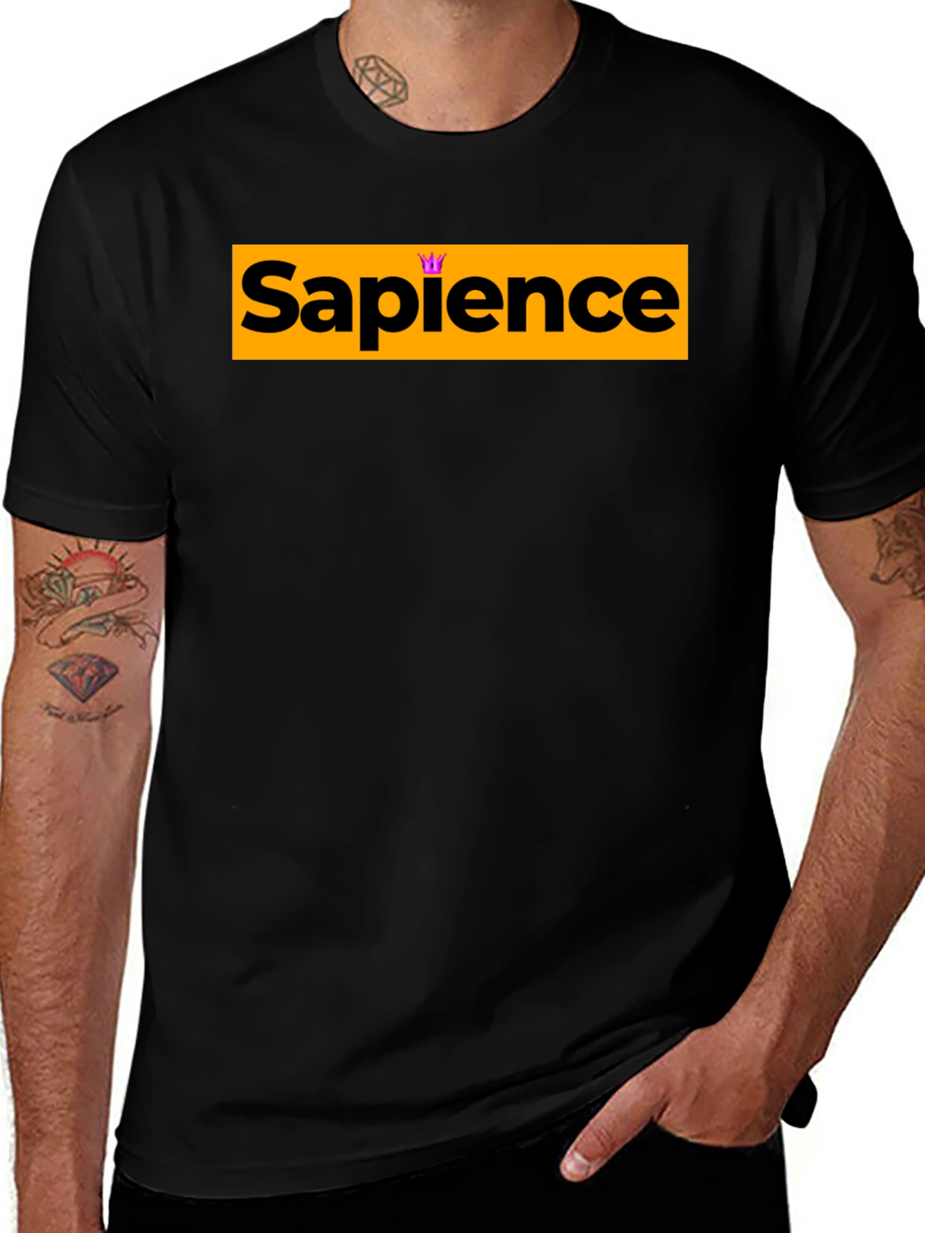 Variant 10 of Sapience Crown Black Tee - Smart Casual