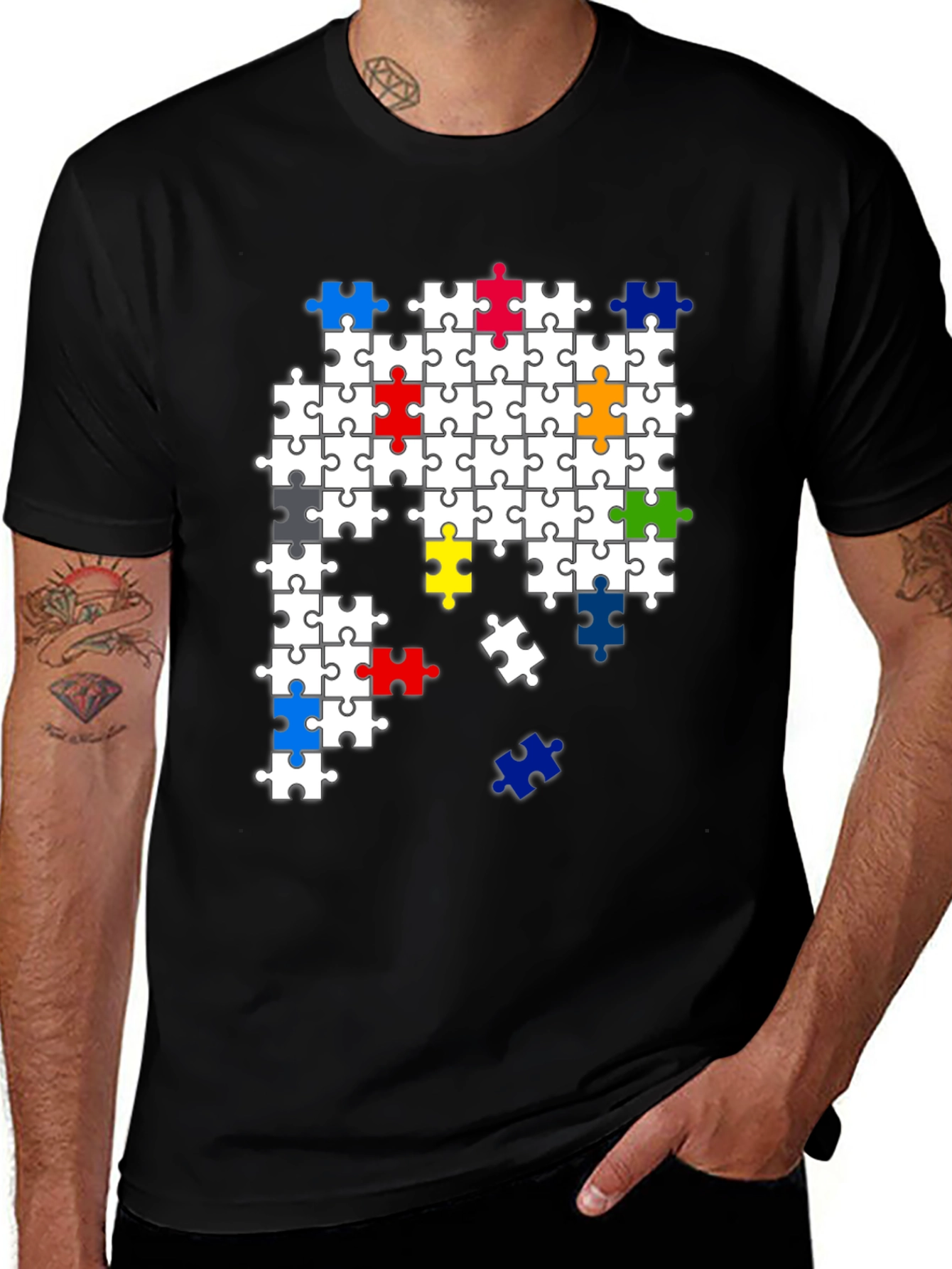 Variant 14 of Puzzle Piece Graphic T-Shirt