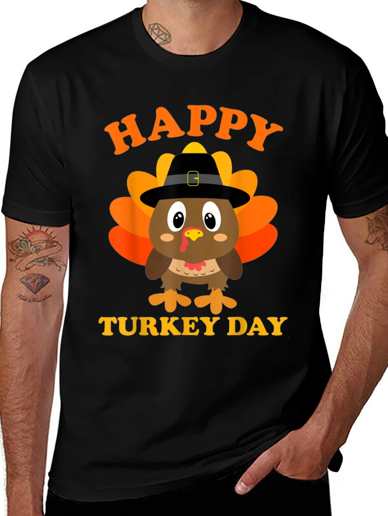 Variant 5 of Happy Turkey Day Black T-Shirt