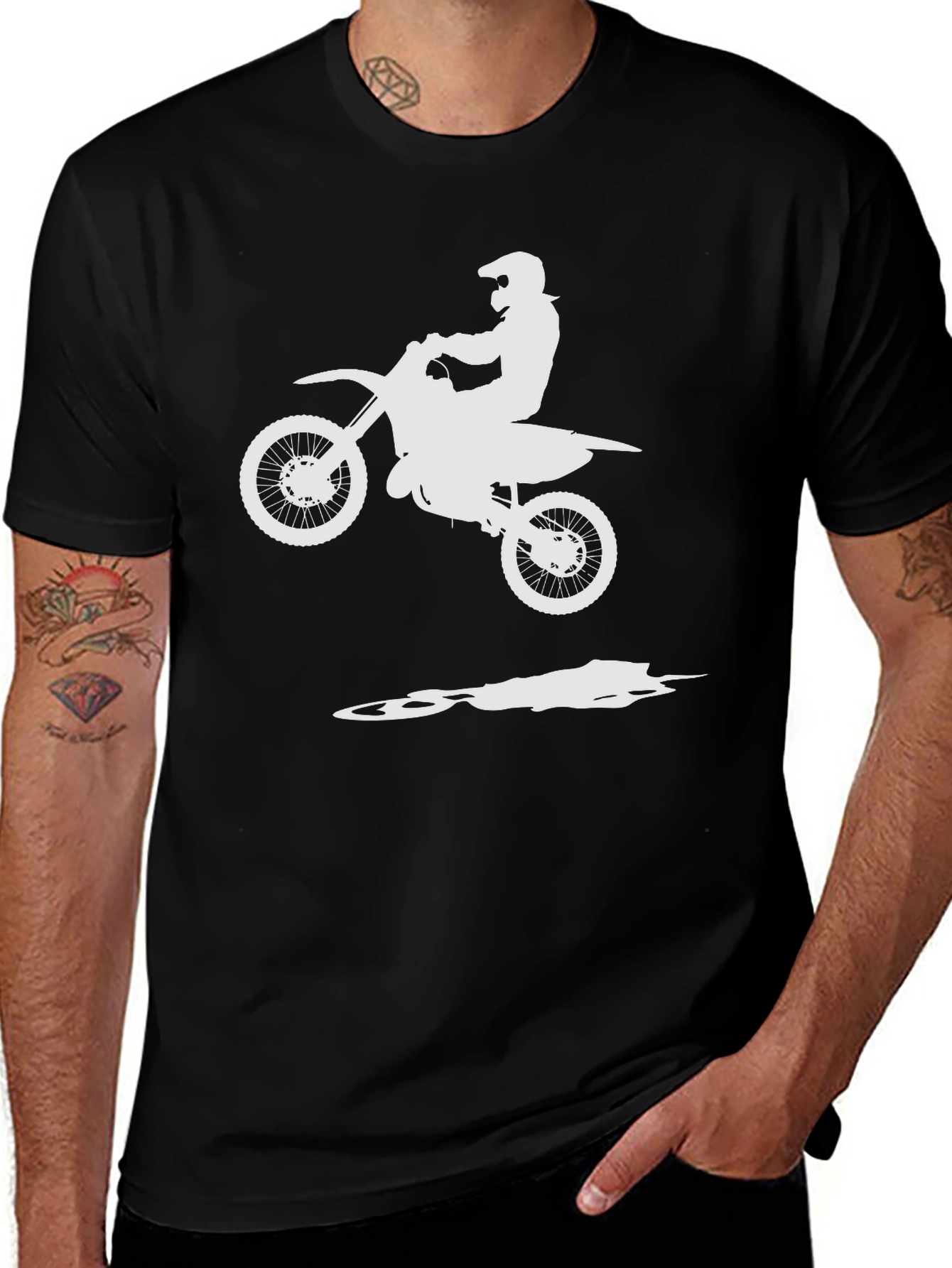 Variant 10 of Motocross Rider Graphic Tee - Black