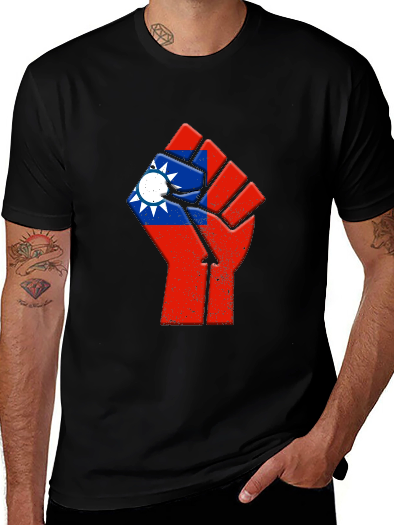 Variant 28 of Taiwanese Pride Fist Graphic T-Shirt