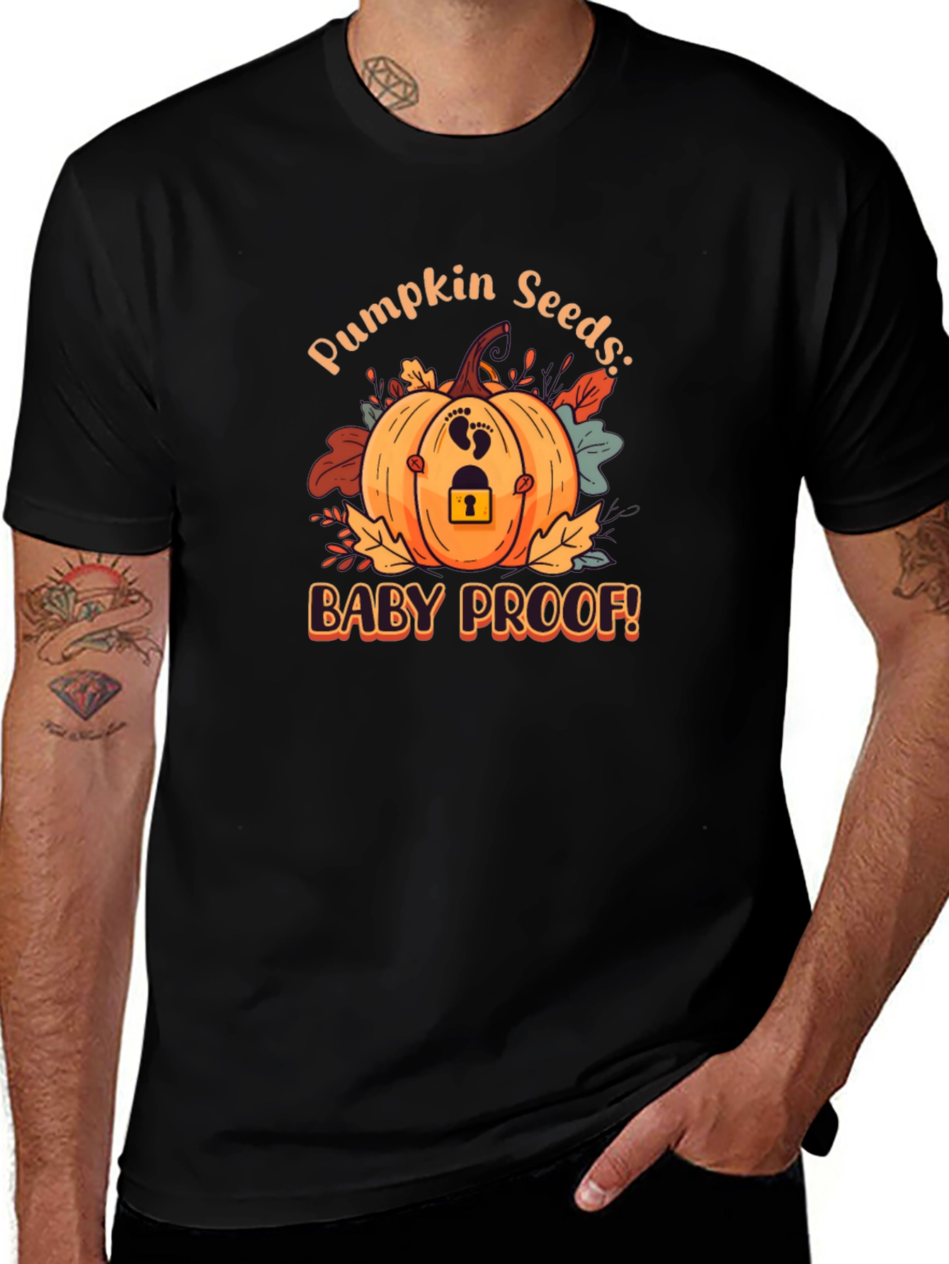 Variant 23 of Pumpkin Seeds Baby Proof Graphic Tee