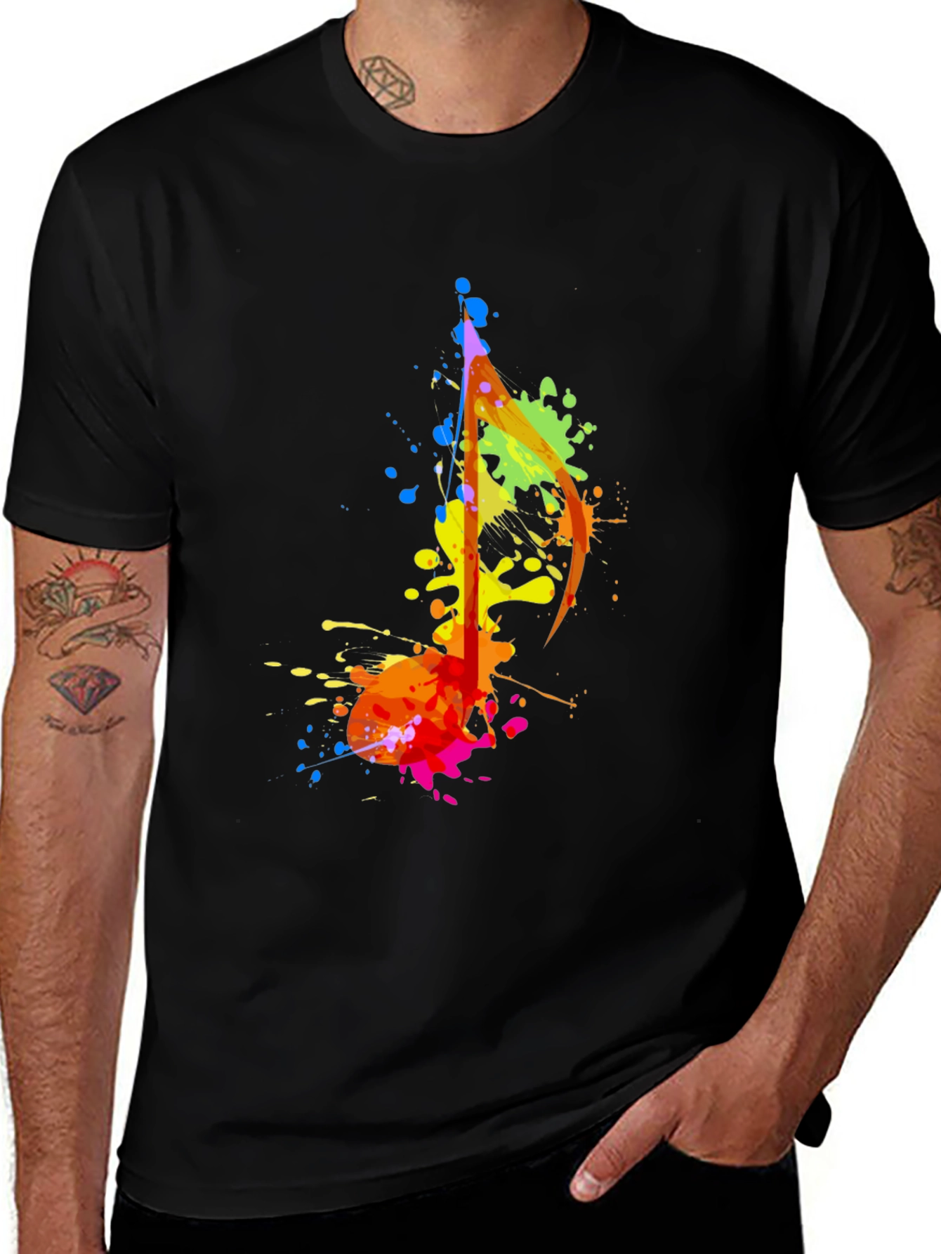 Variant 23 of Colorful Music Note Graphic T-Shirt