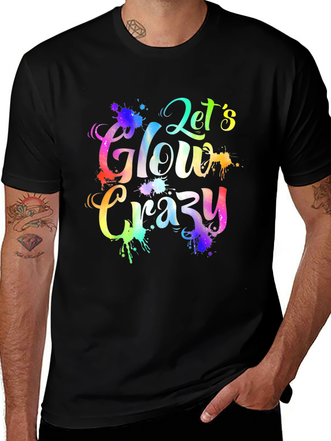 Variant 18 of Let's Glow Crazy Rainbow Graphic Tee