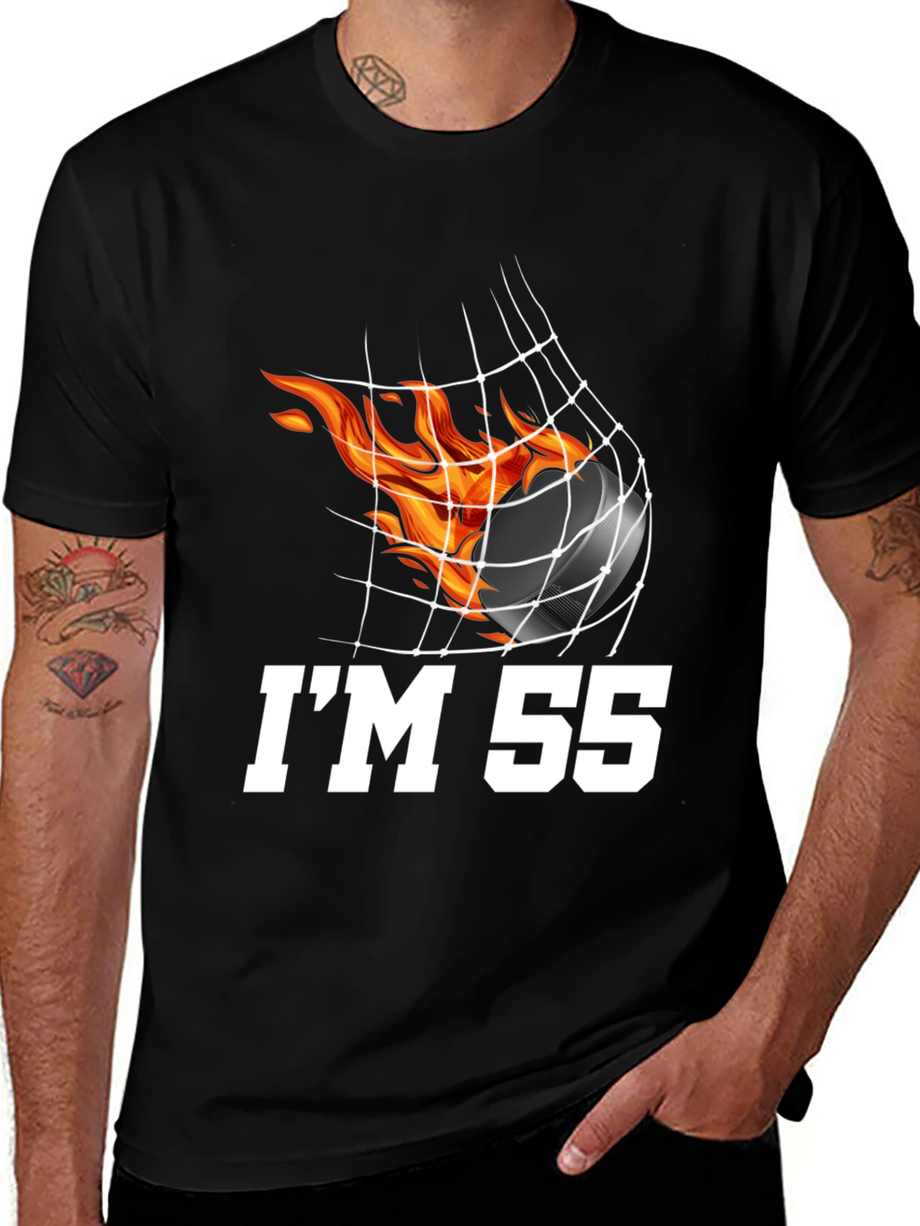 Variant 24 of Hockey Fan Birthday T-Shirt - "I'm 55"