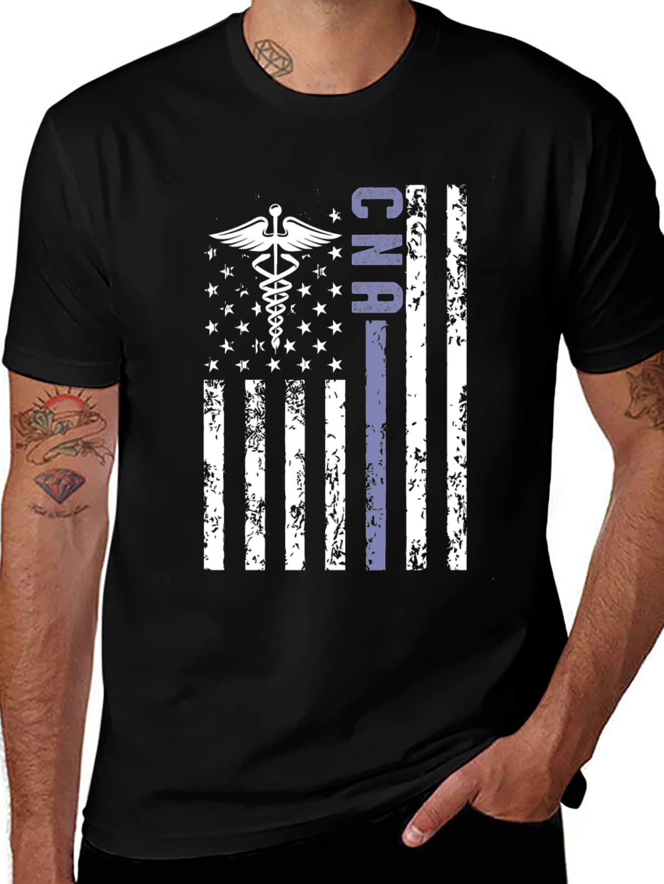 CNA American Flag T-Shirt - Patriotic Nurse Assistant Tee