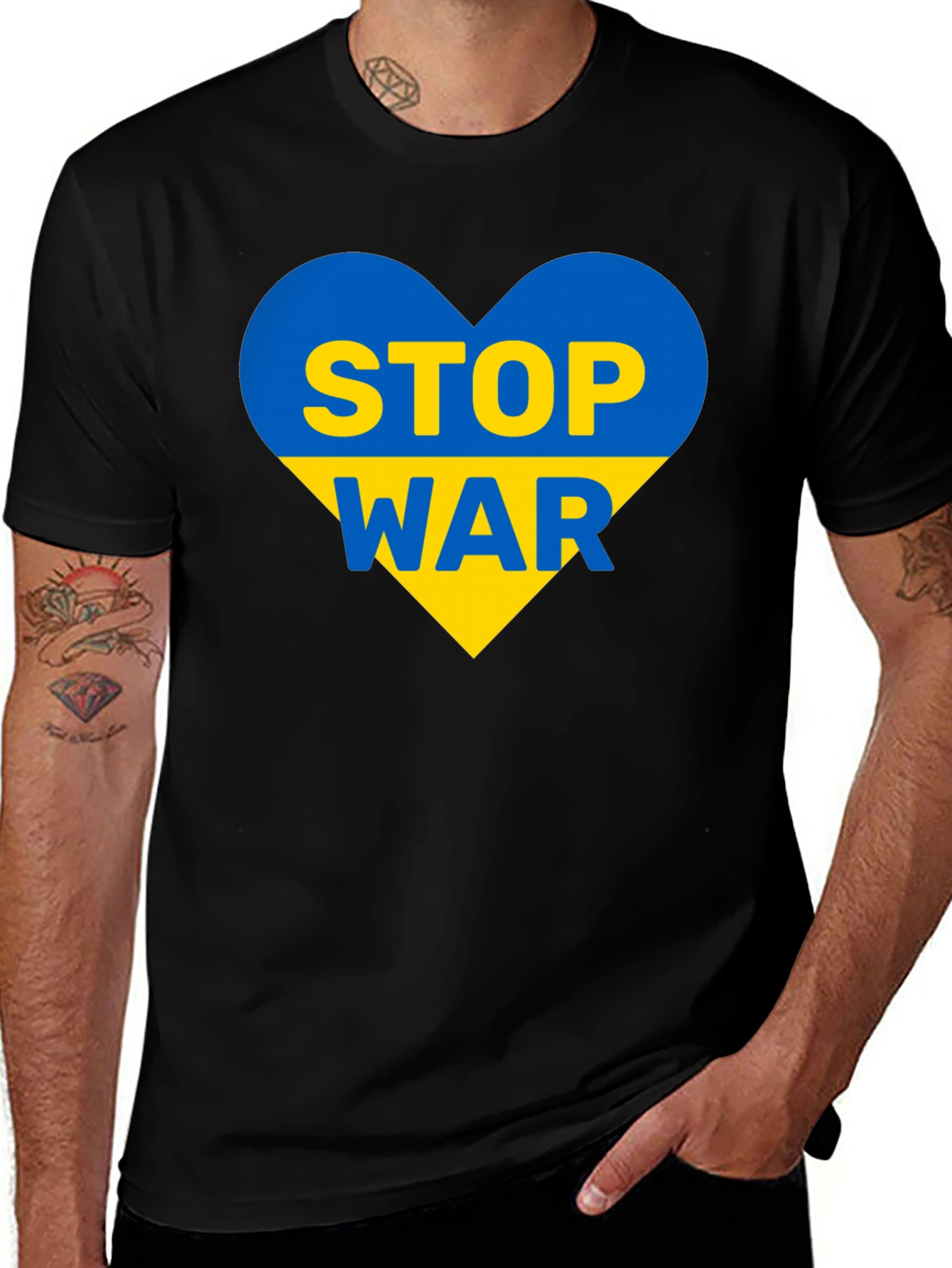 Ukraine Stop War T-Shirt - Heart Design