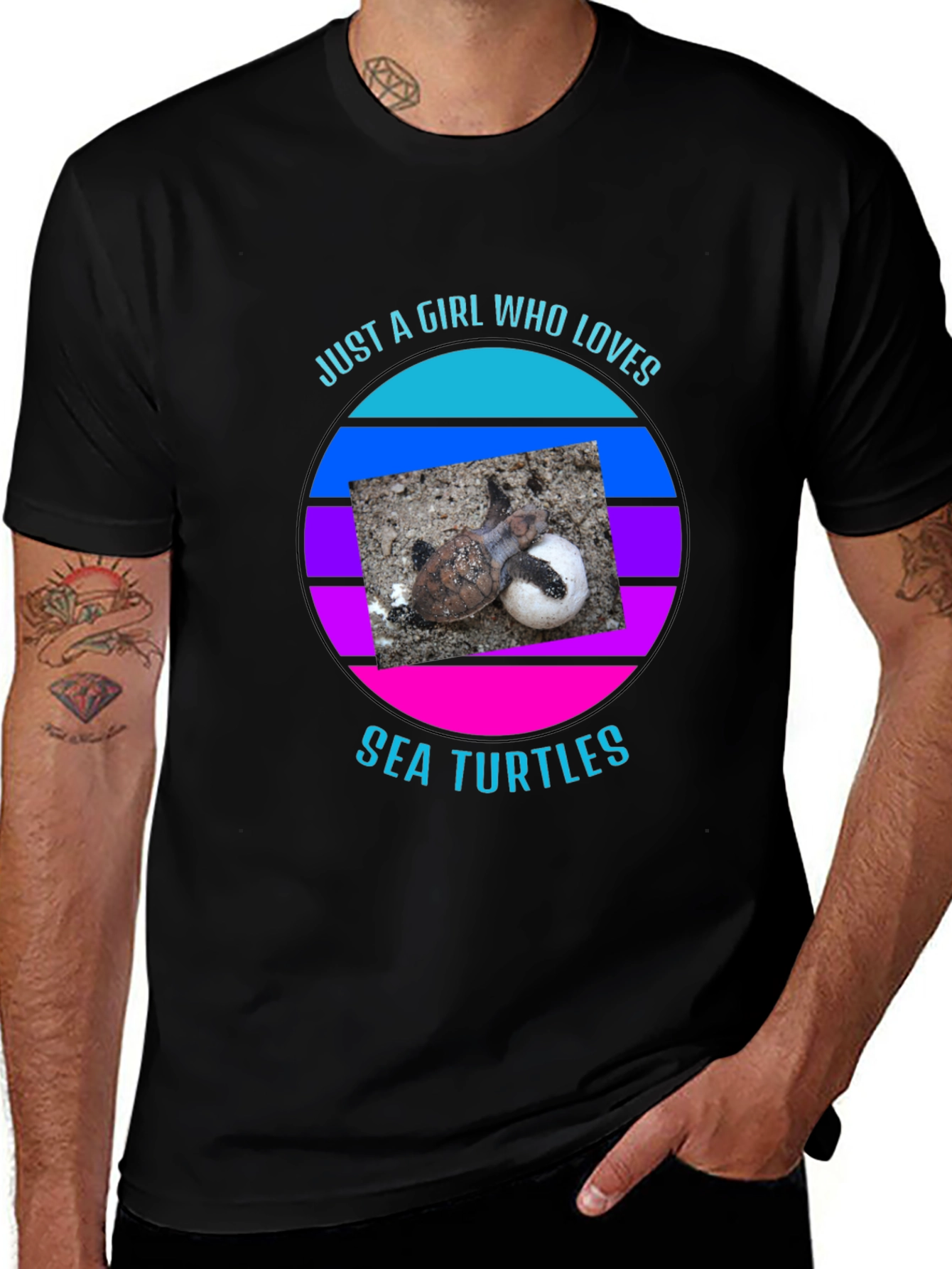 Variant 11 of Sea Turtle Lover T-Shirt - Just a Girl Who Loves Sea Turtles