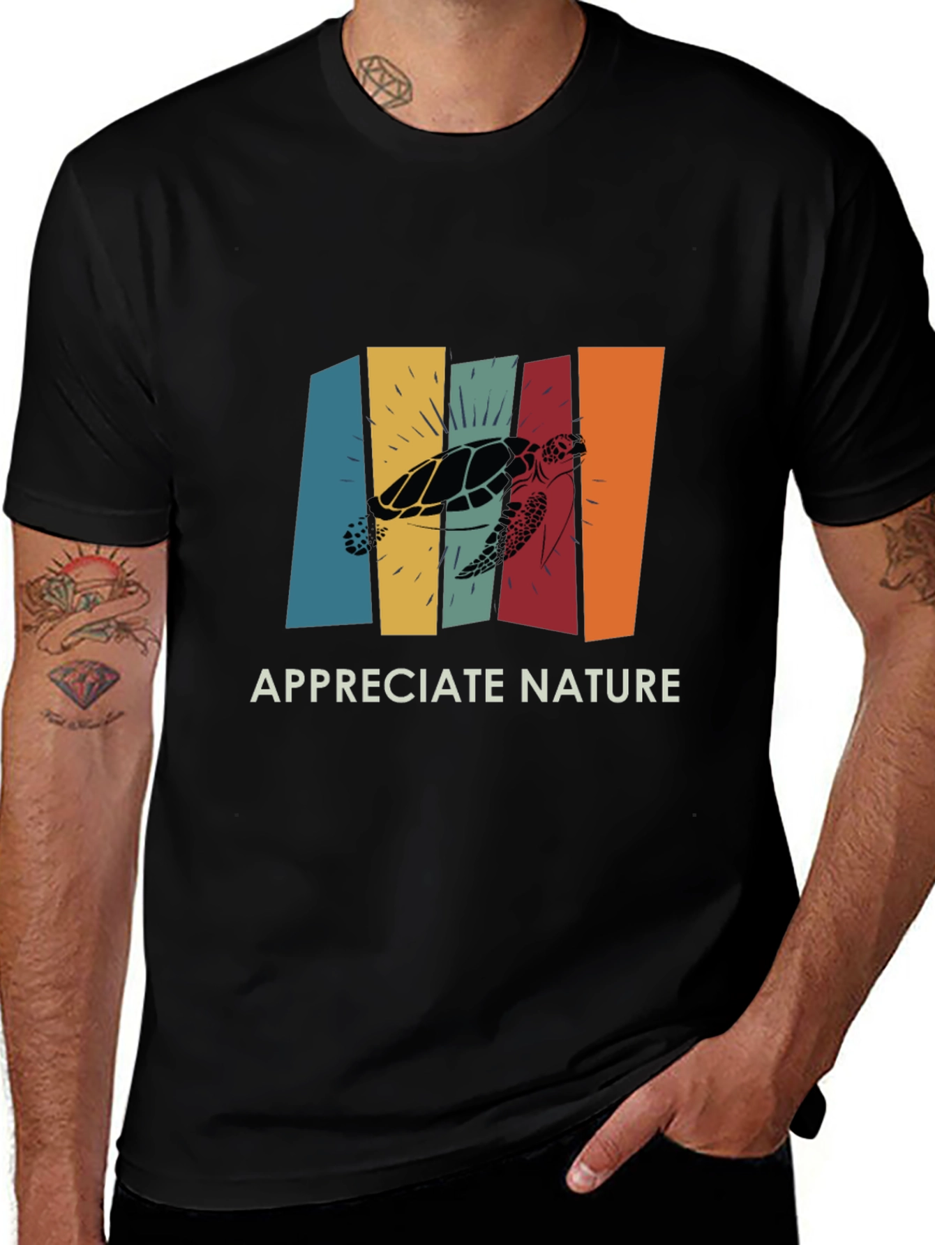 Variant 22 of Retro Turtle Appreciate Nature Graphic Tee