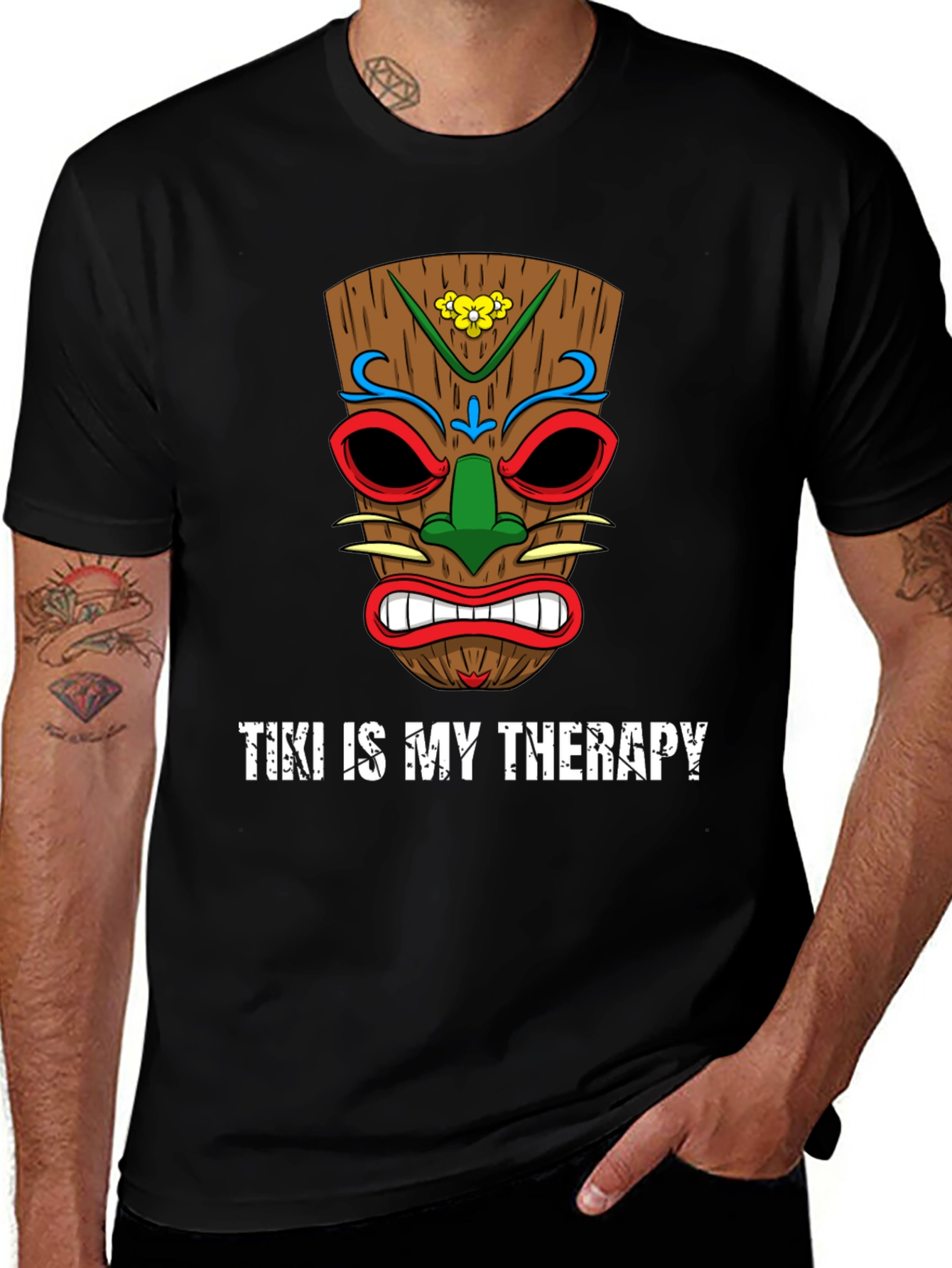 Tiki Is My Therapy T-Shirt, Novelty Graphic Tee