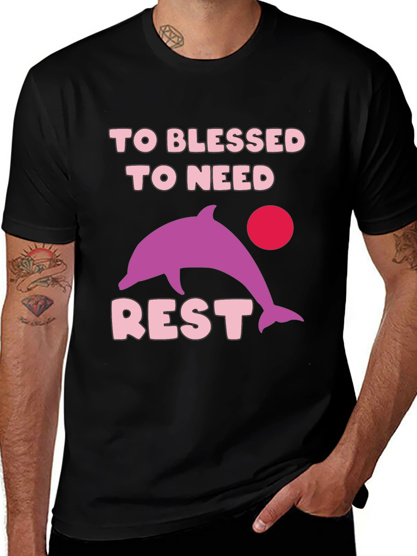 Variant 15 of Blessed Dolphin Graphic Tee - Relaxed Fit
