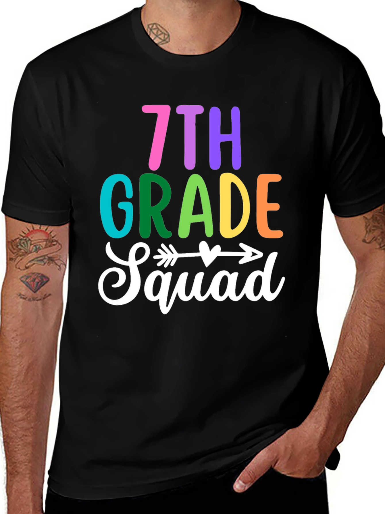 7th Grade Squad T-Shirt - Colorful Back to School Tee